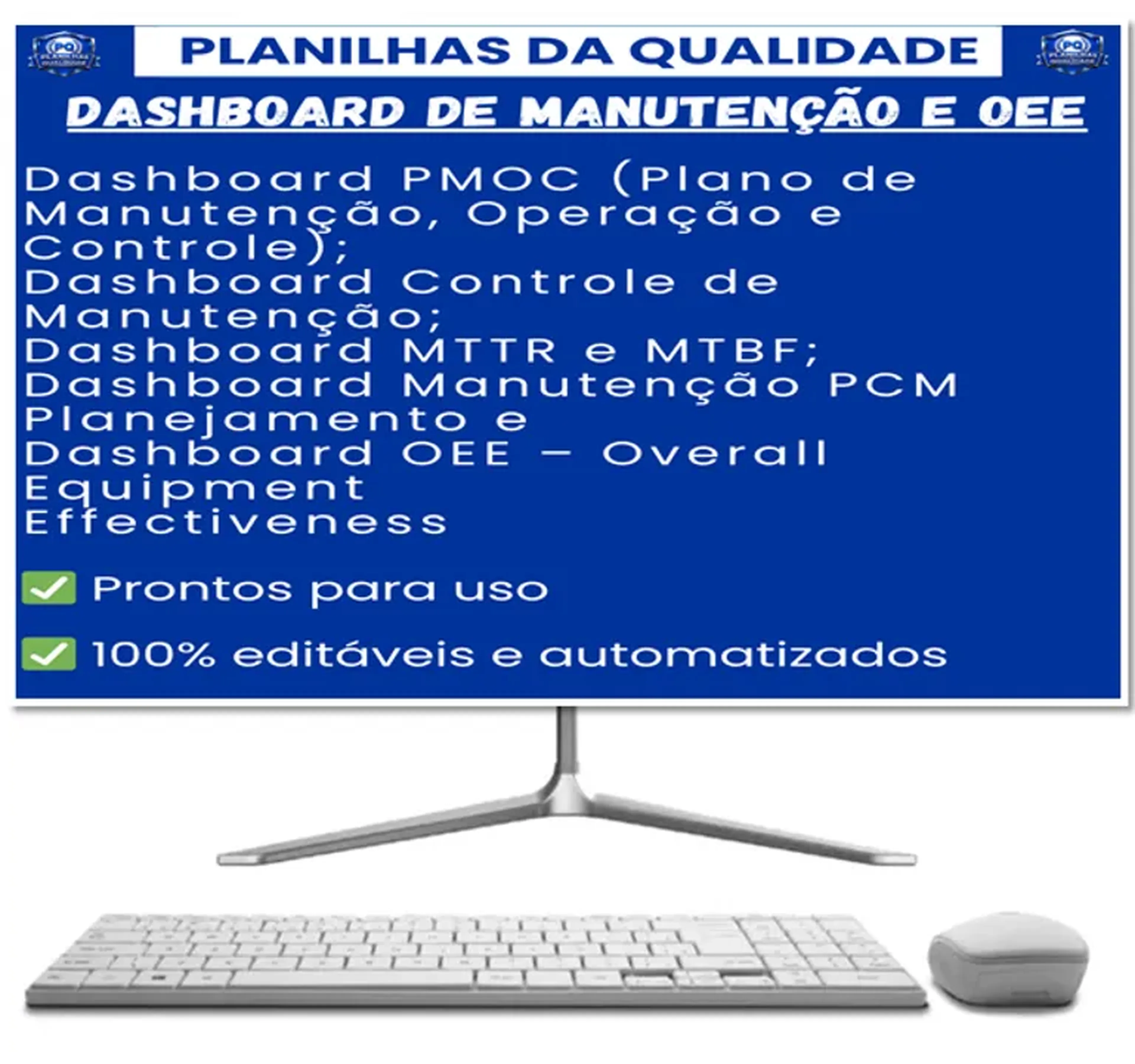 Kit com 5 Dashboards e Dashboards de Manutenção e OEE imagem