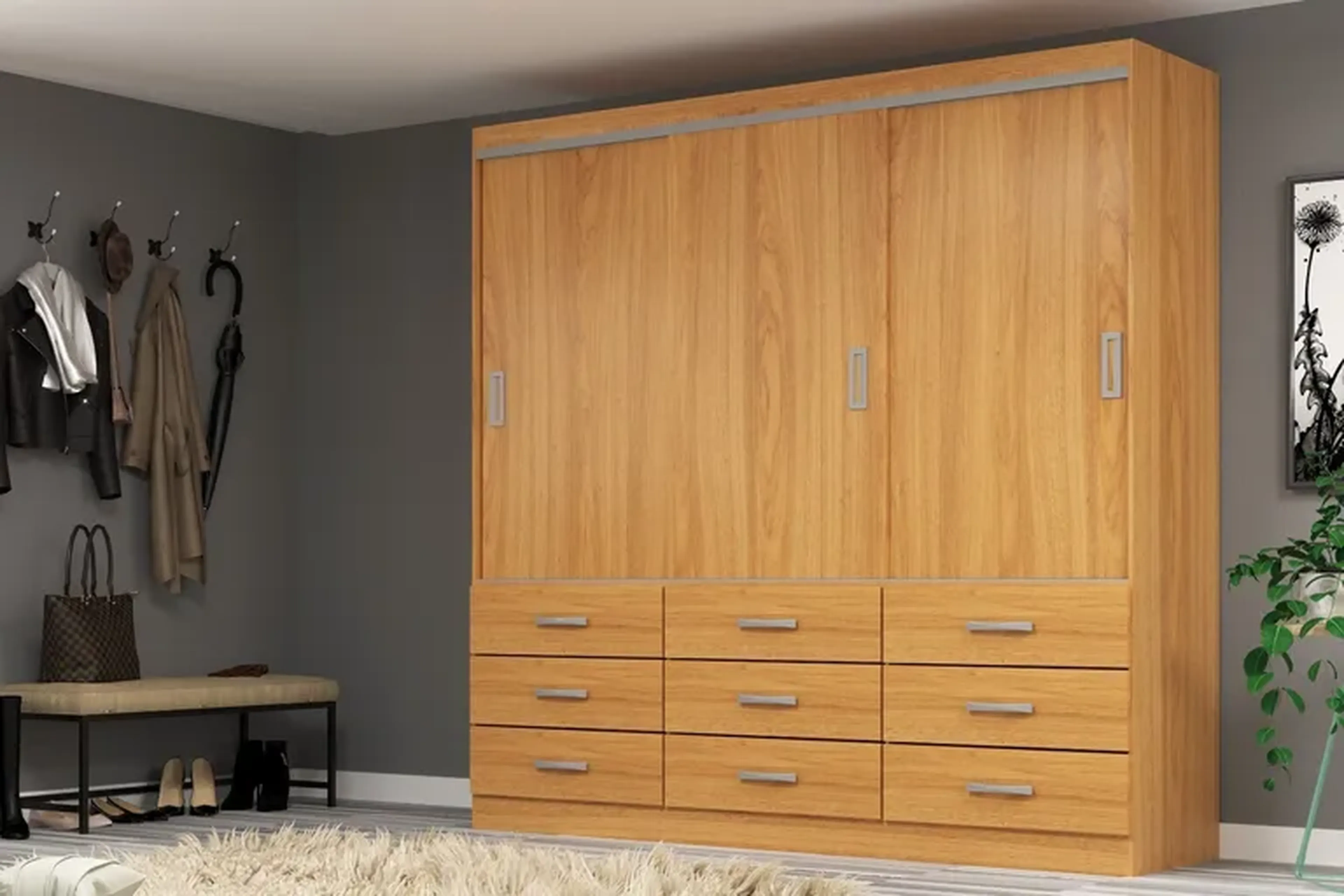 Guarda roupa casal Isabella cinamomo imagem