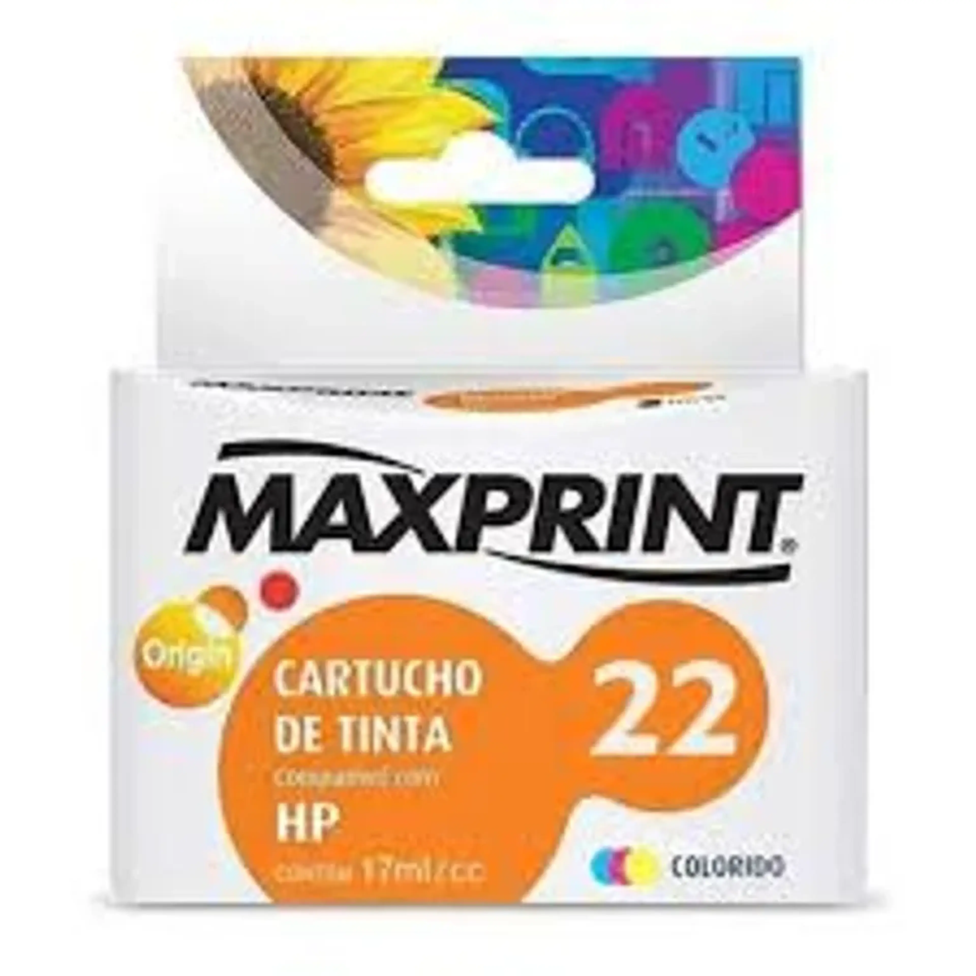 Cartucho Compatível hp 22 Colorido 17ML Maxprint imagem