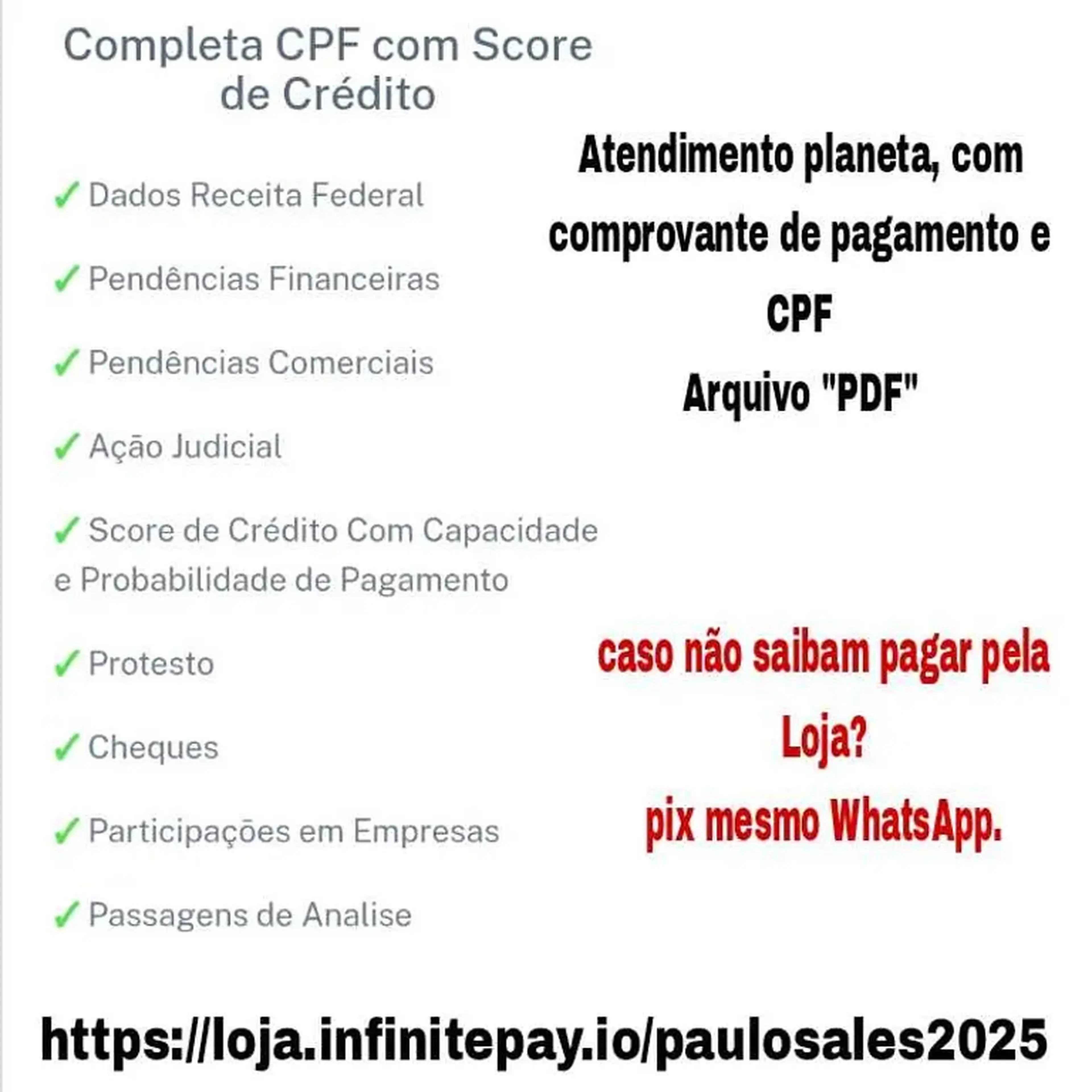Consulta Completa CPF com Score de Crédito imagem