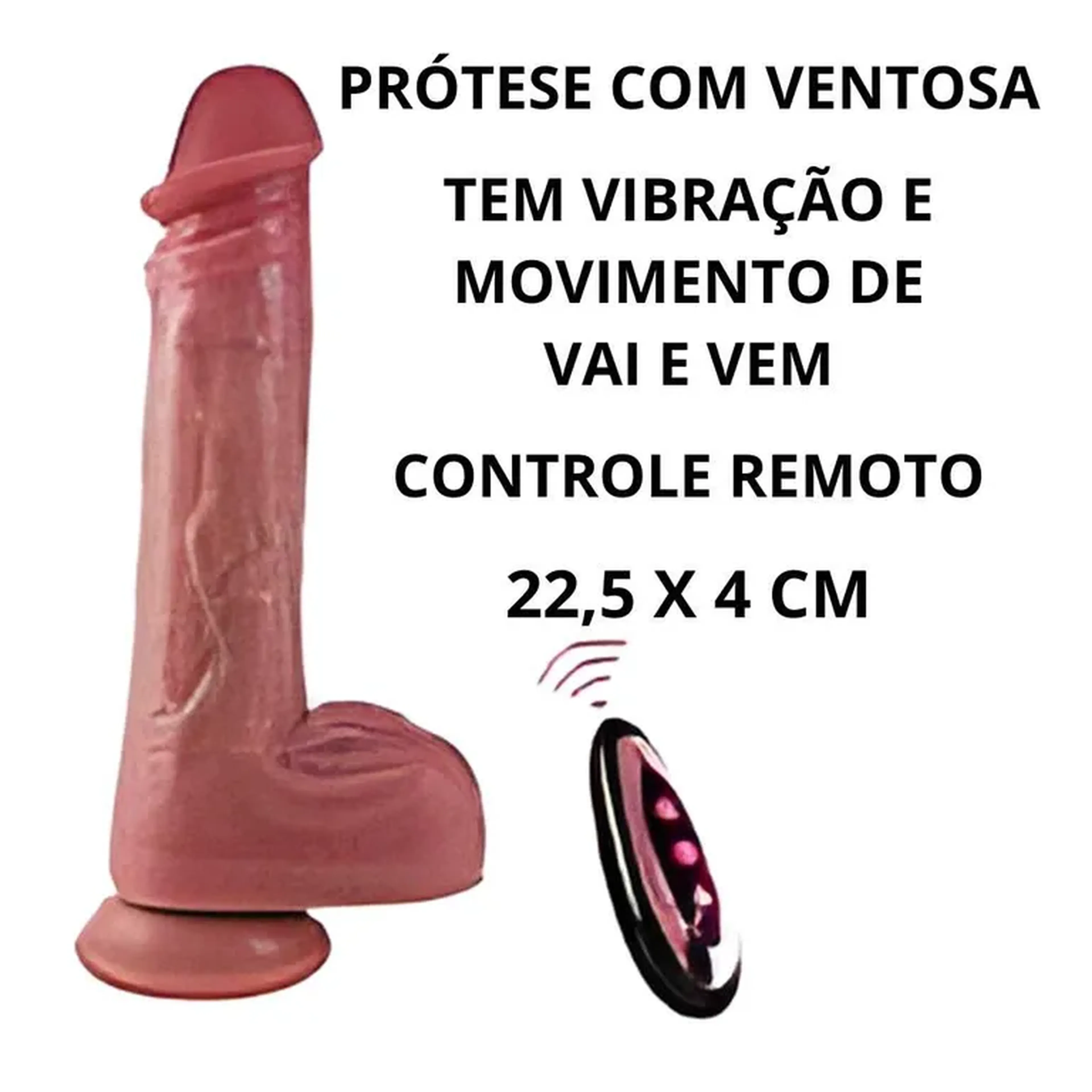 Prótese com Vibração e Vai e Vem 22,5 x 4 cm imagem