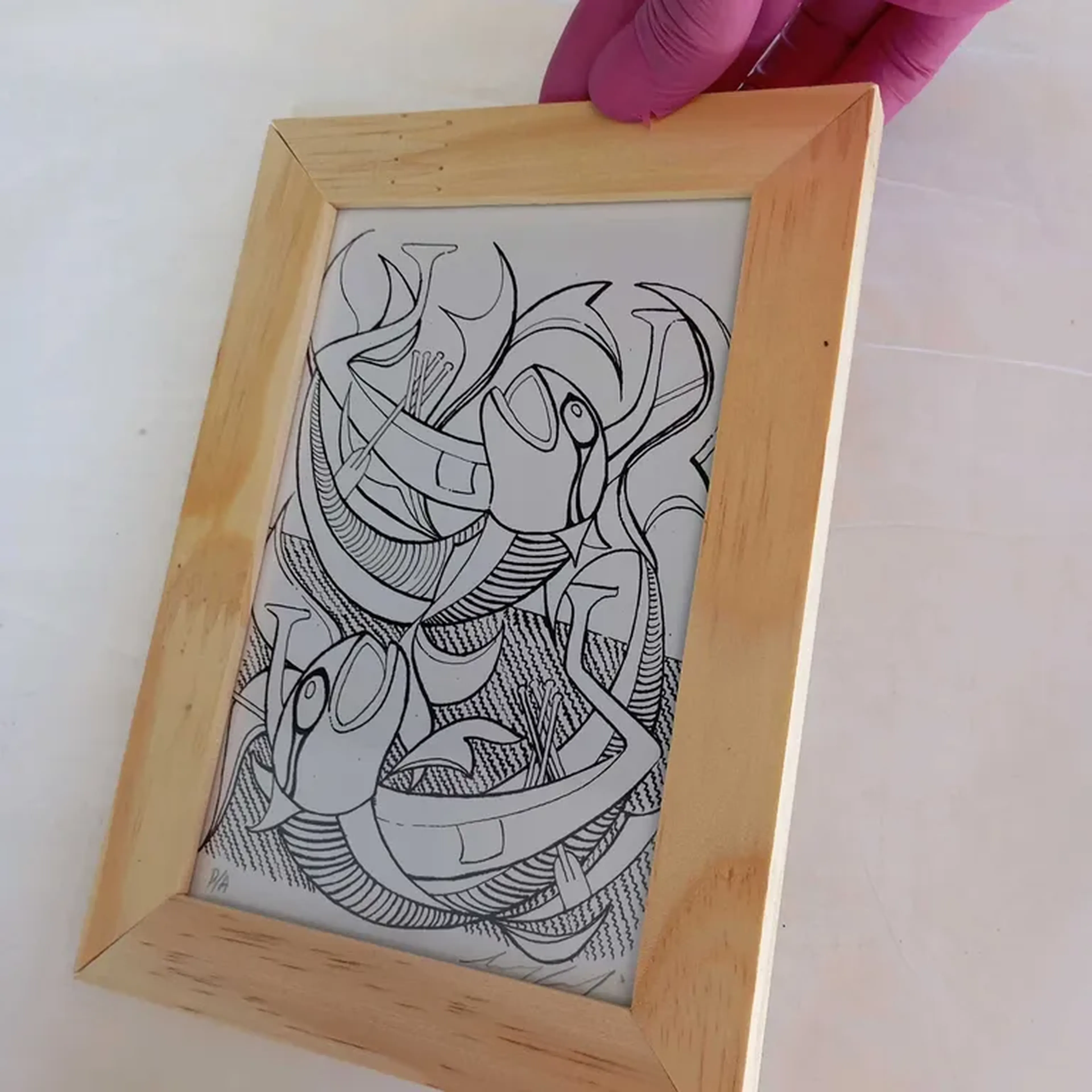 Bestiário Borges - Abtu e Anet - 10x15 cm moldura plana imagem