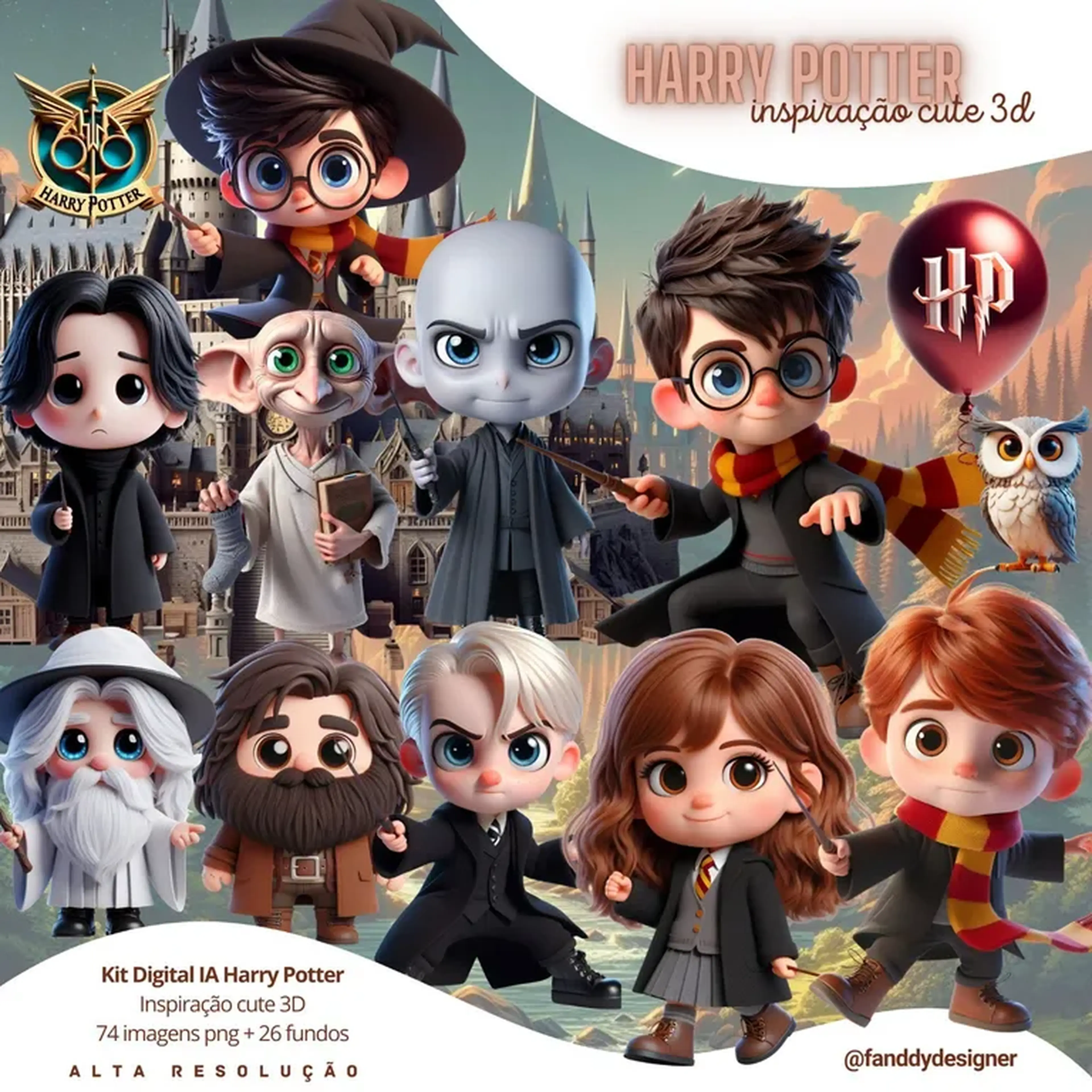 Kit Digital 3D Harry Potter imagem