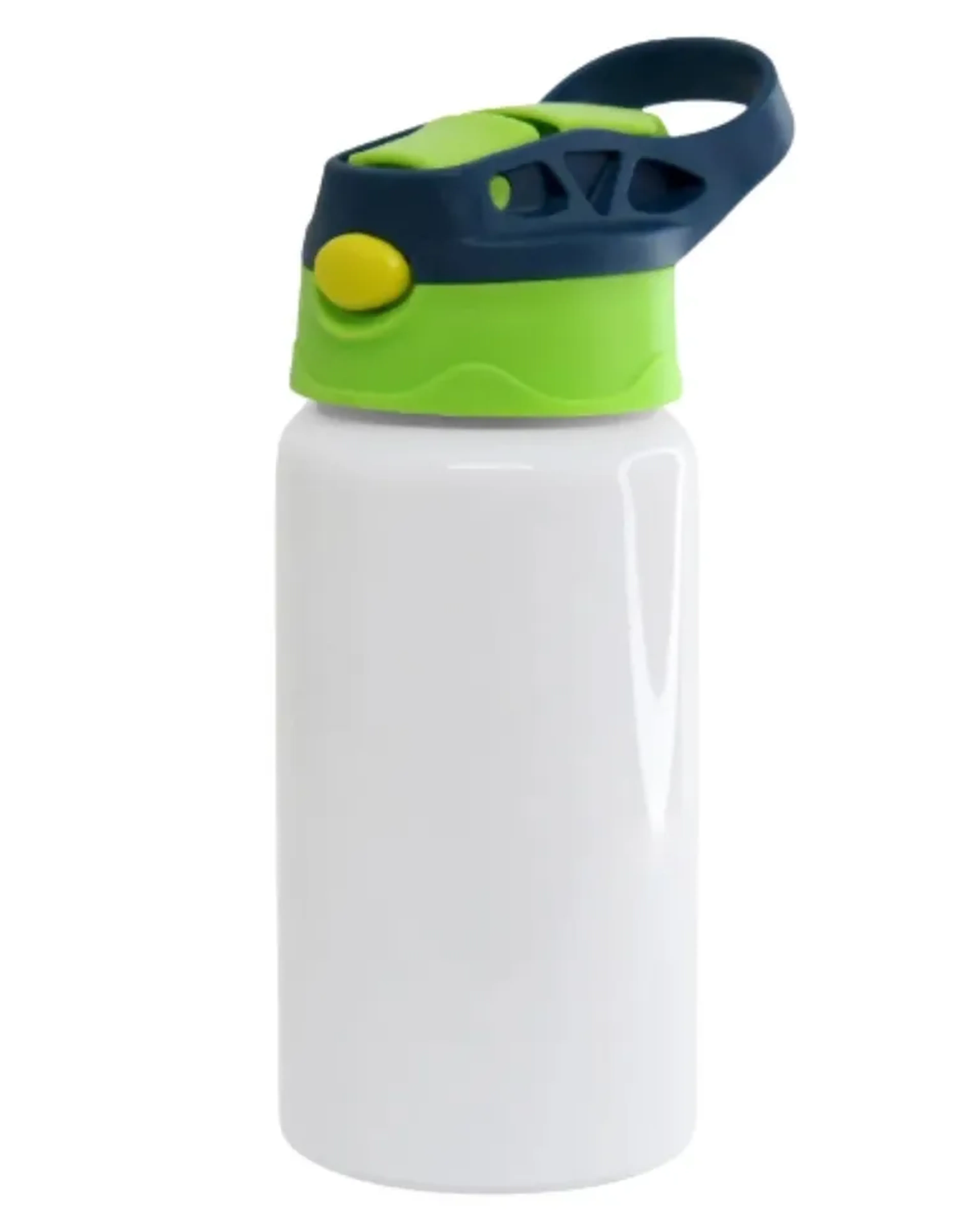 Garrafa Infantil, bico de silicone Verde e Azul imagem