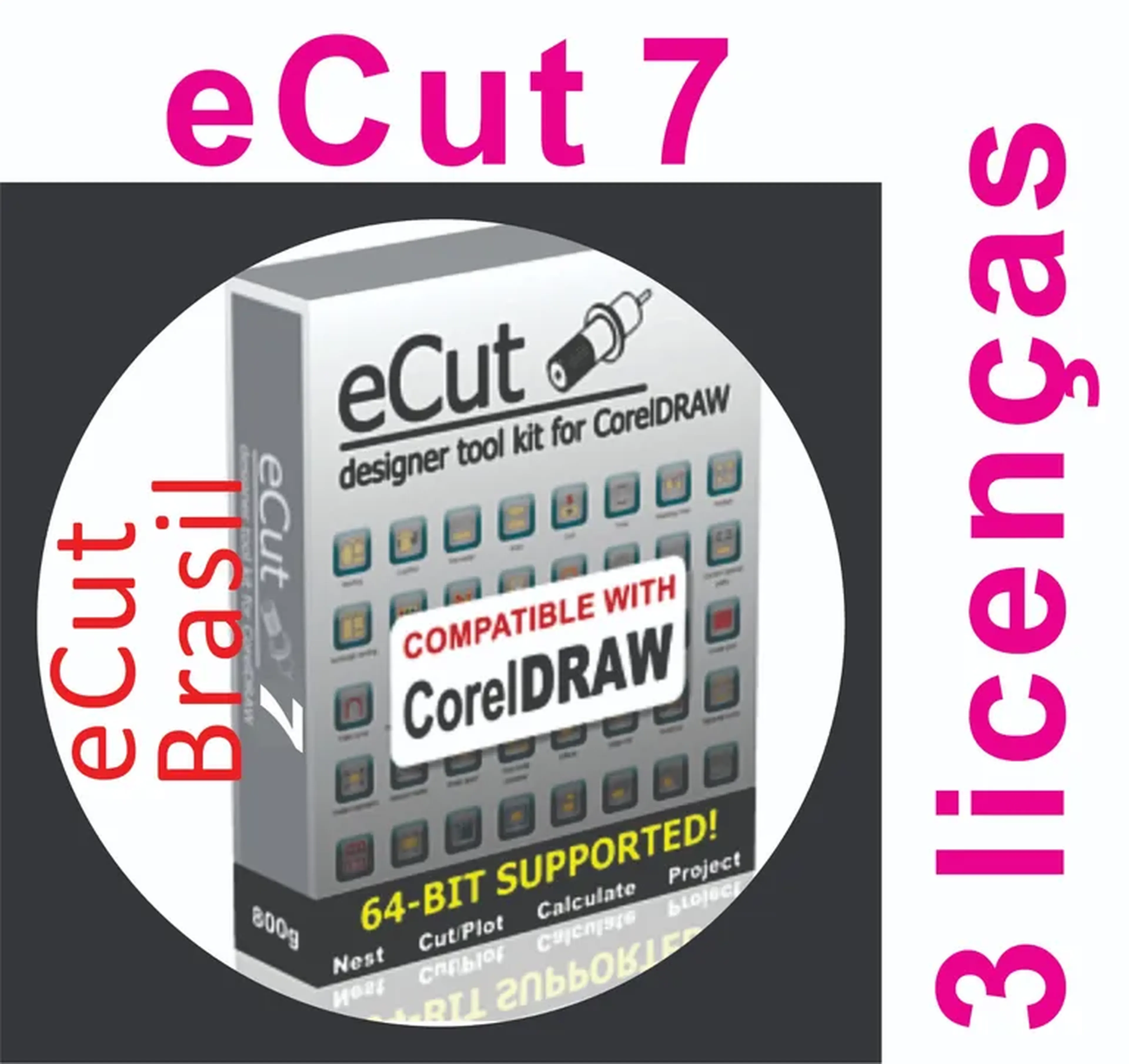 Ecut 7 CorelDraw - 3 licenças imagem