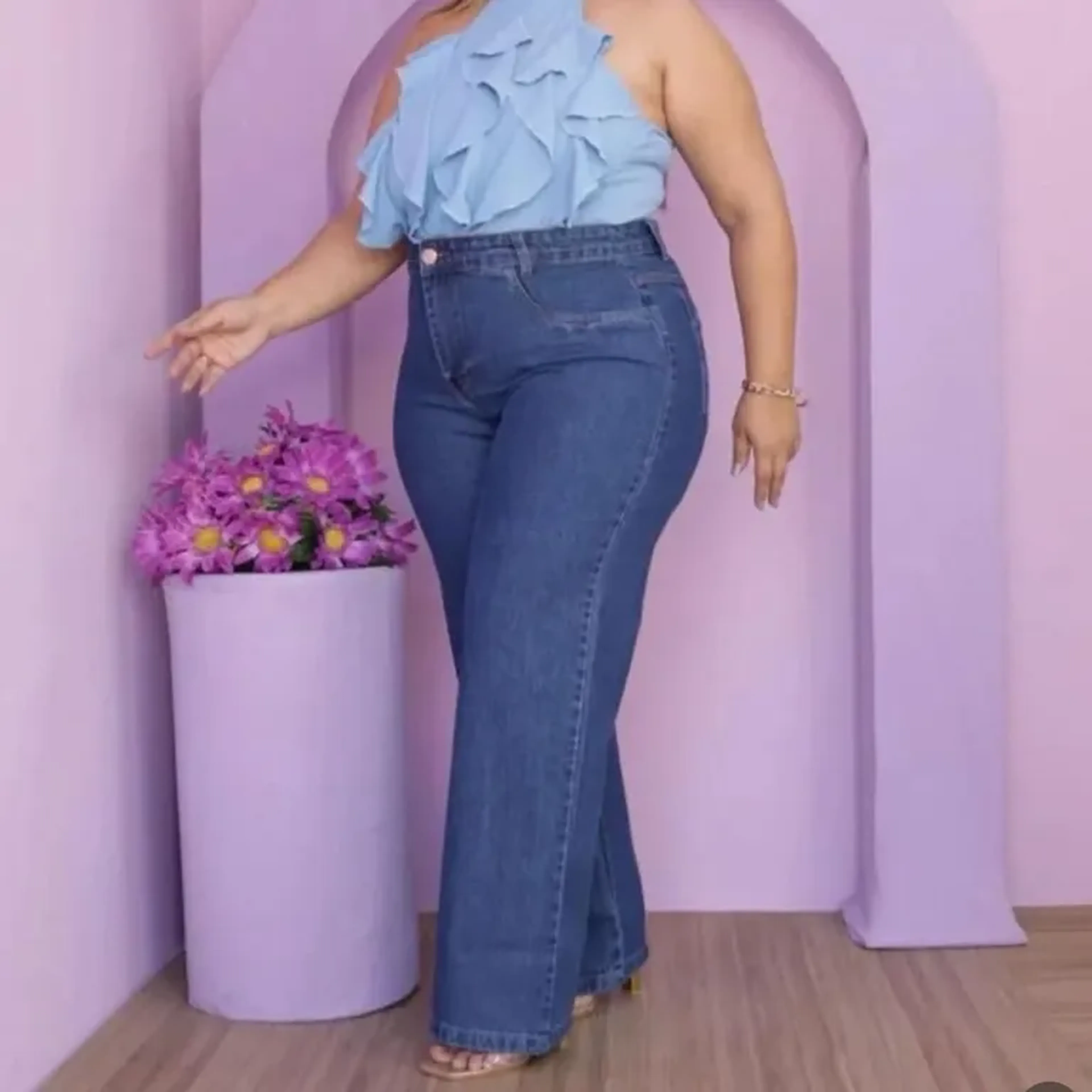 Calça Jeans Wide Leg imagem