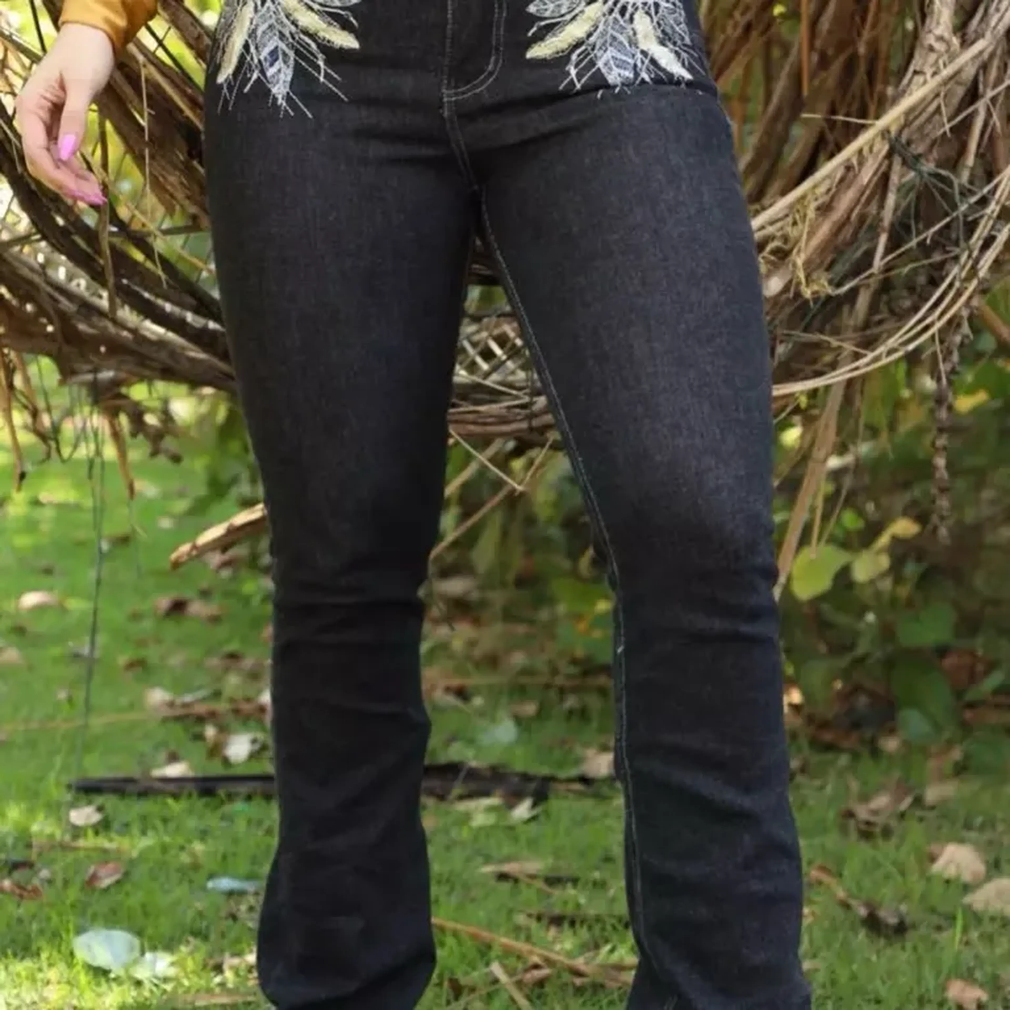 Calça feminina country city bordada imagem