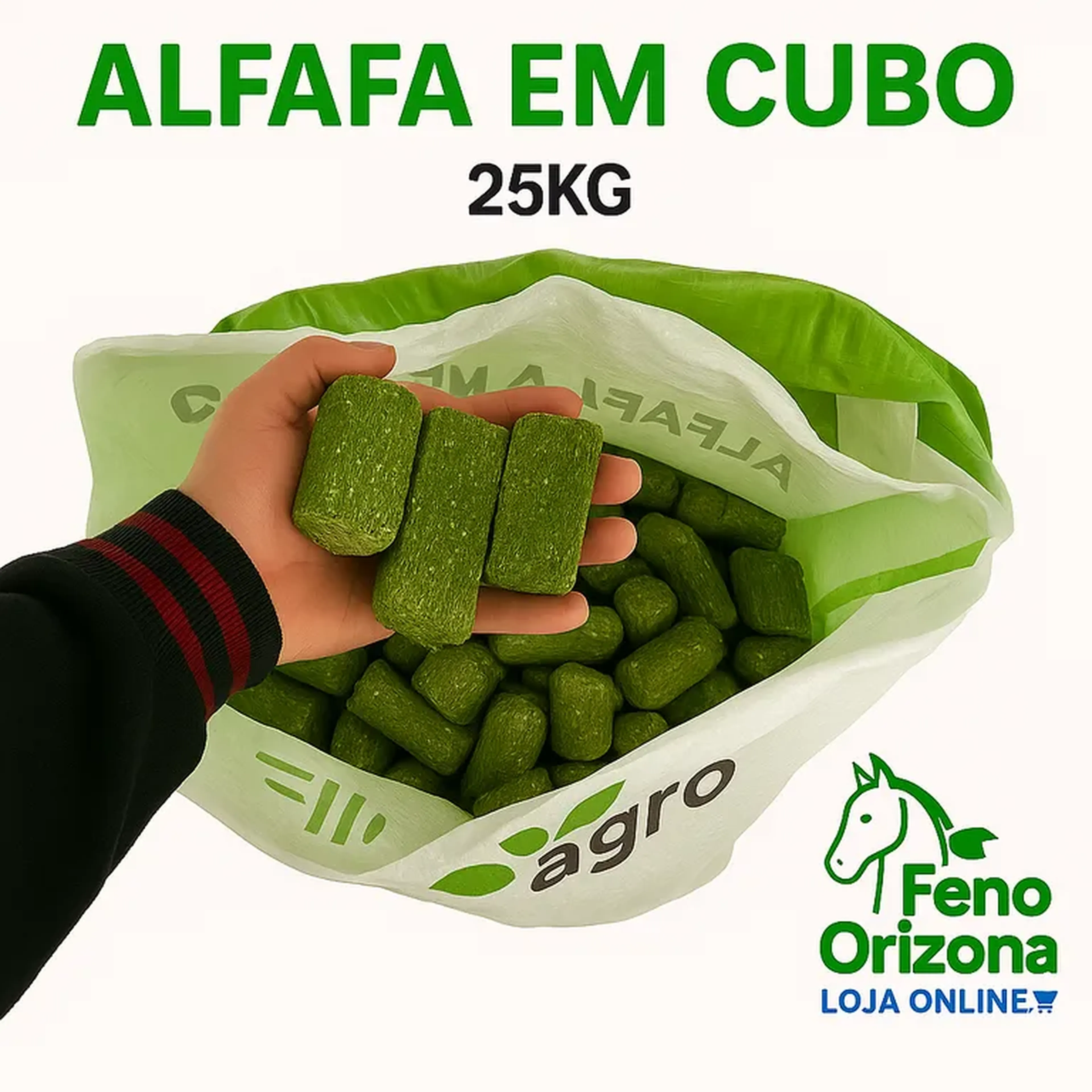 Alfafa em cubo - 25kg imagem