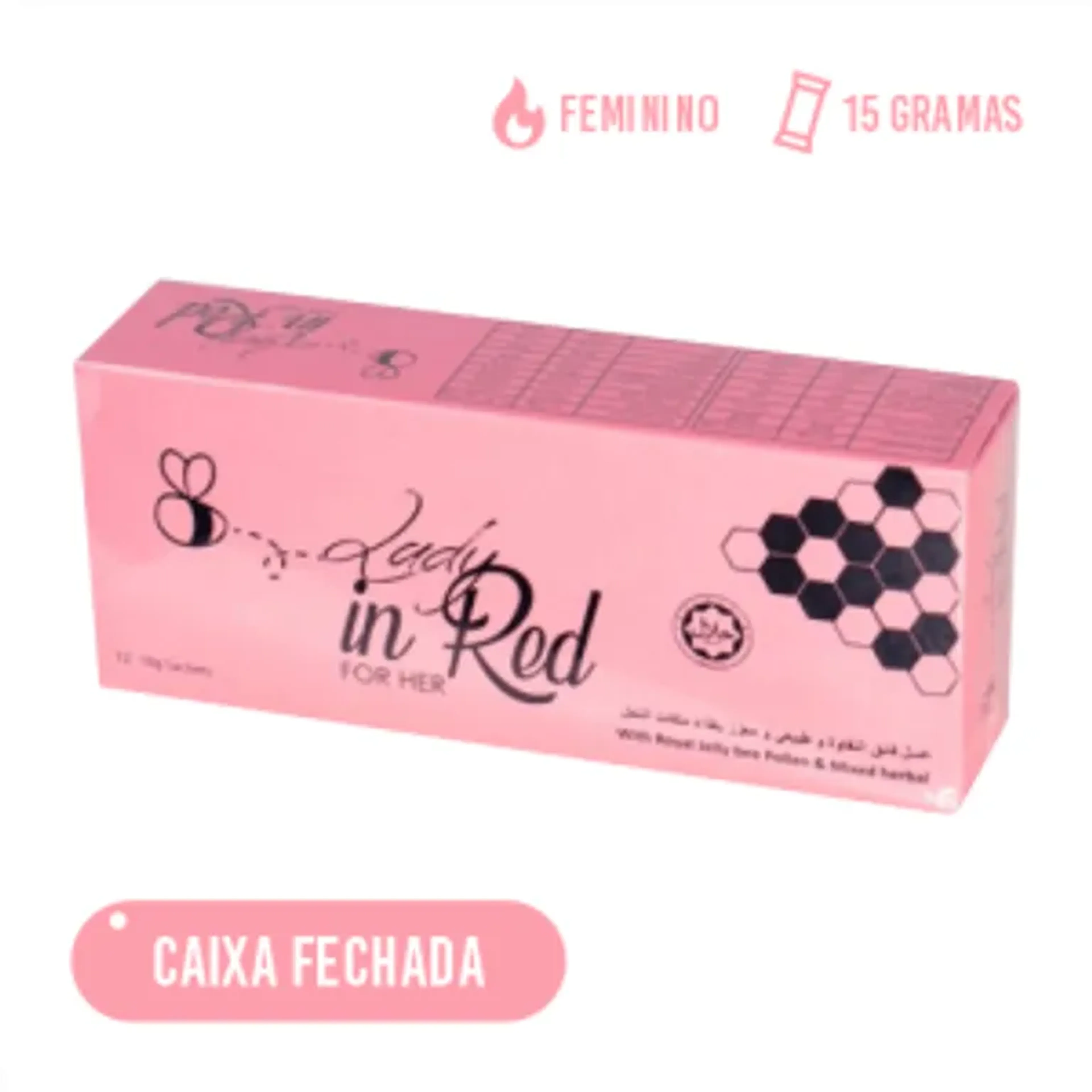CAIXA COM 12 UNIDADES IN RED ESTIMULANTE FEMININO SACHÊ 10G imagem