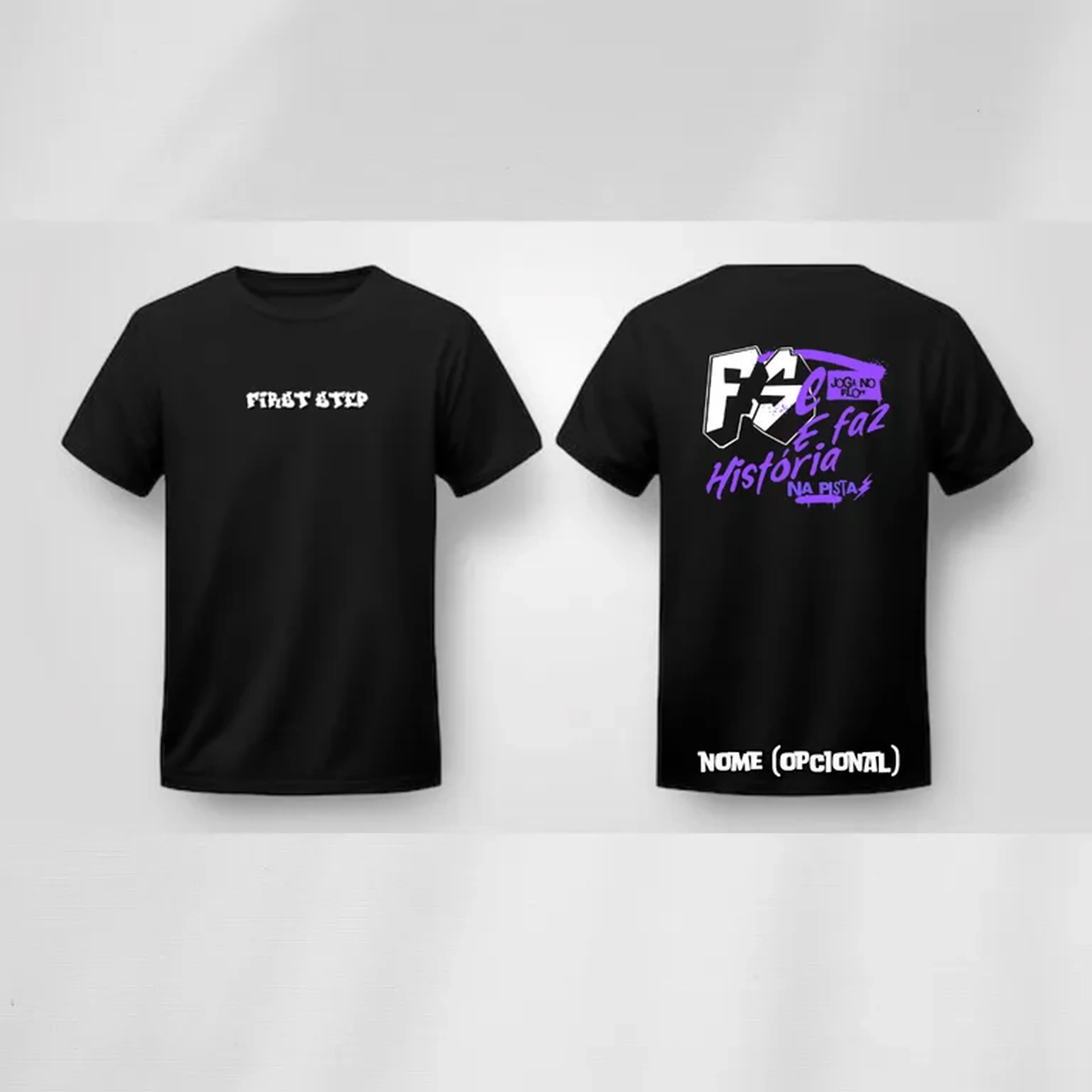 Camiseta Preta com Roxo imagem
