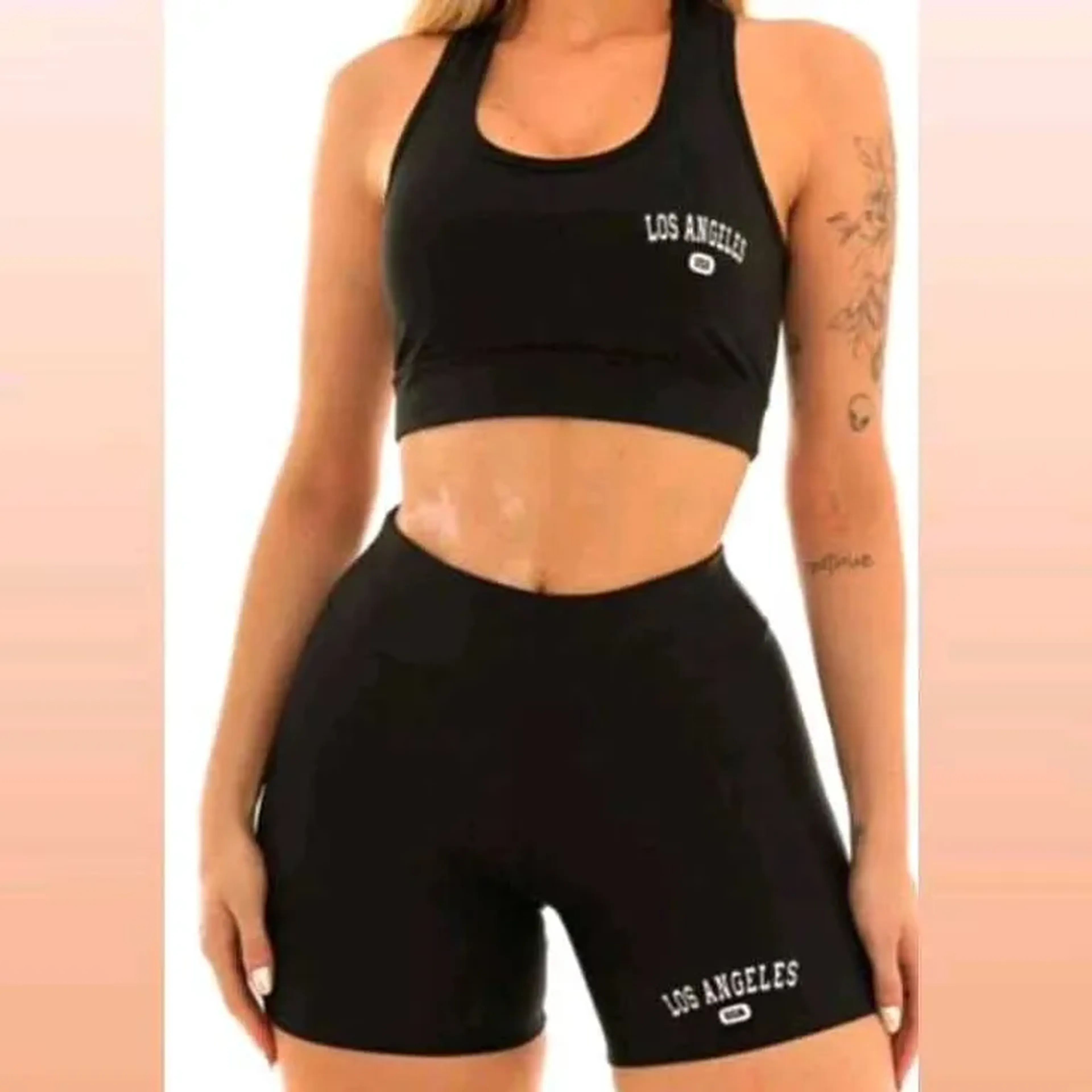 Conjunto fitwear preto verão imagem