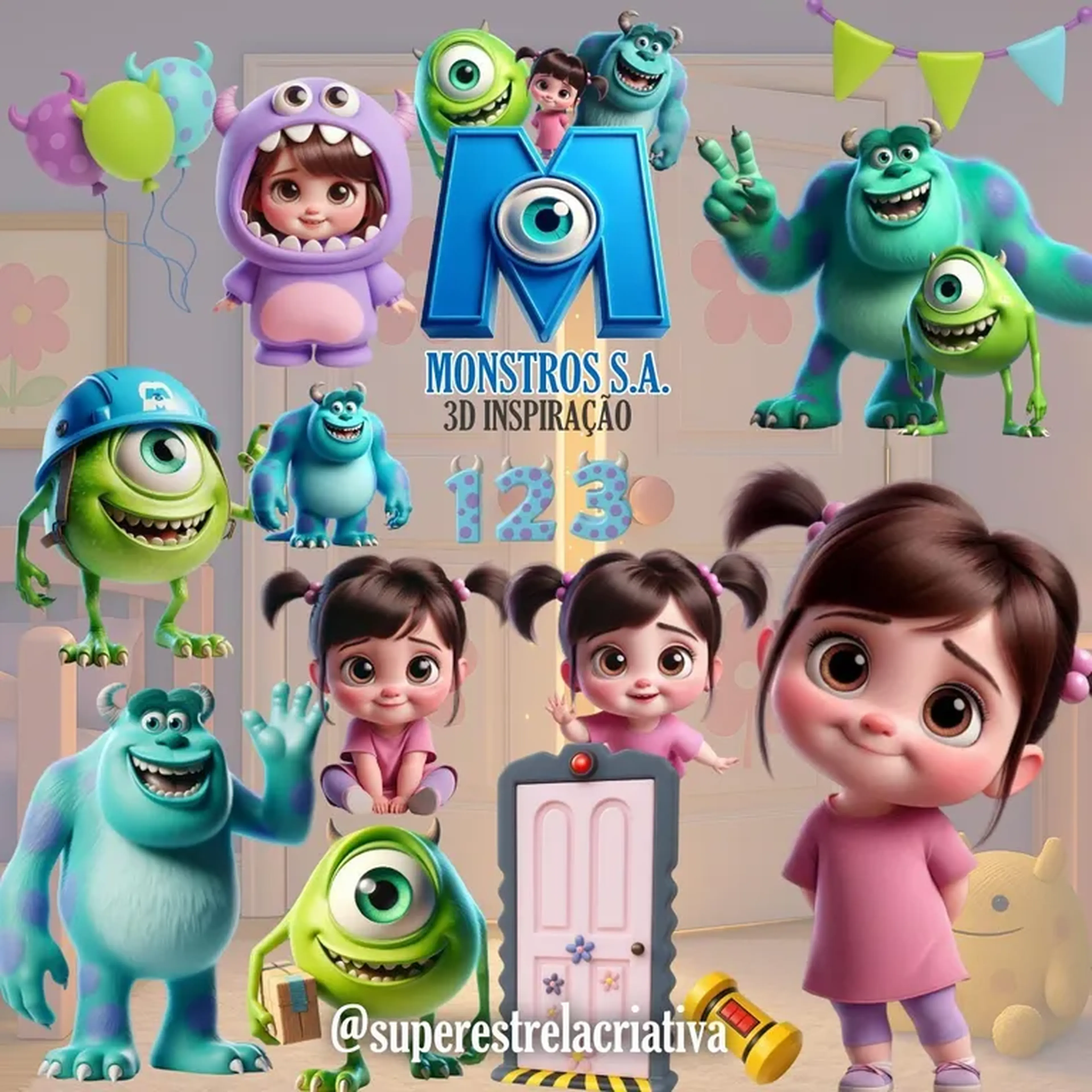 Kit Digital Monstros S.A. 3D – Inspiração imagem