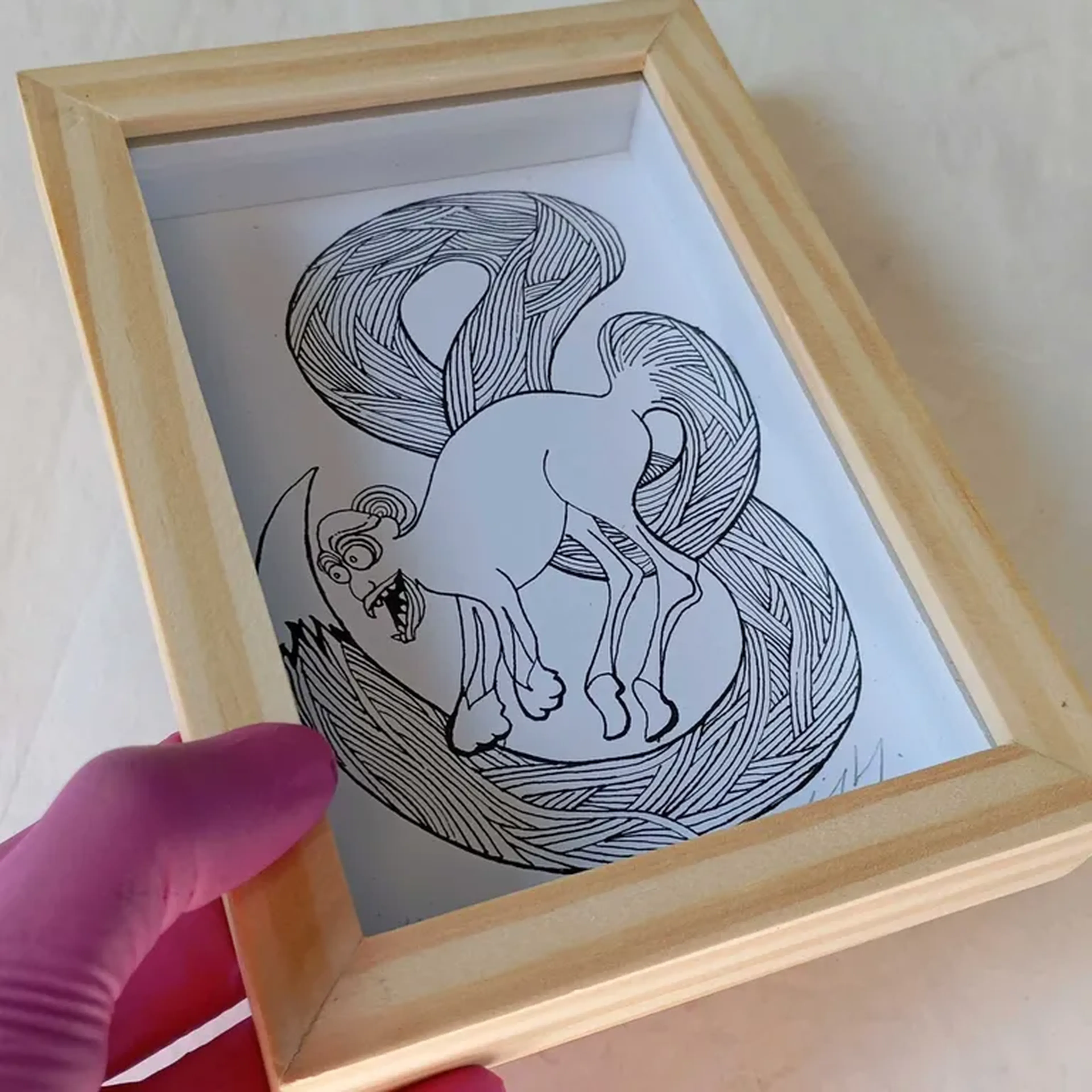 Bestiário Borges - Kafka - 10x15 cm moldura alta imagem