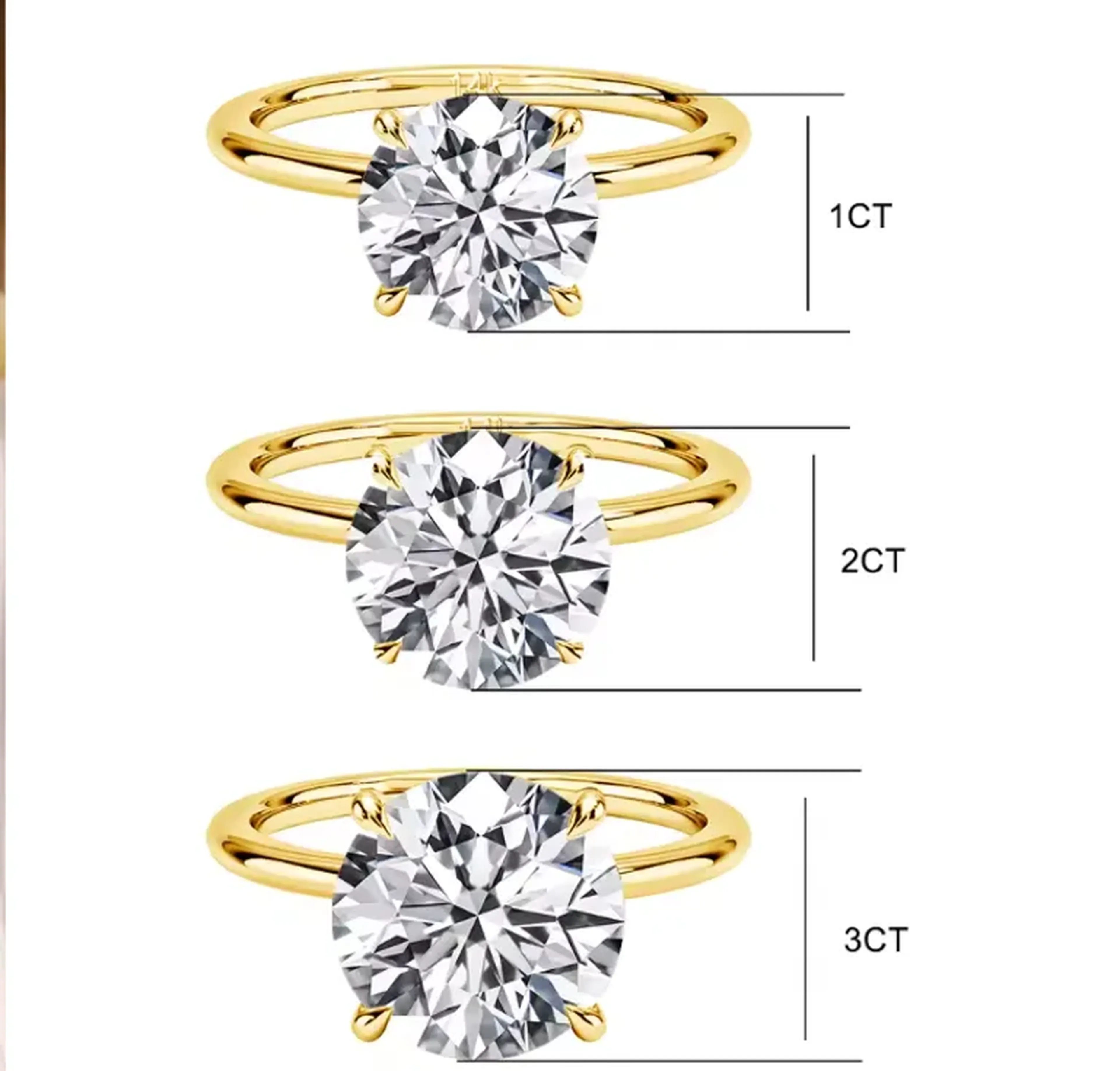 100% ouro real 14k ouro moissanite anel feminino luxo casamento imagem