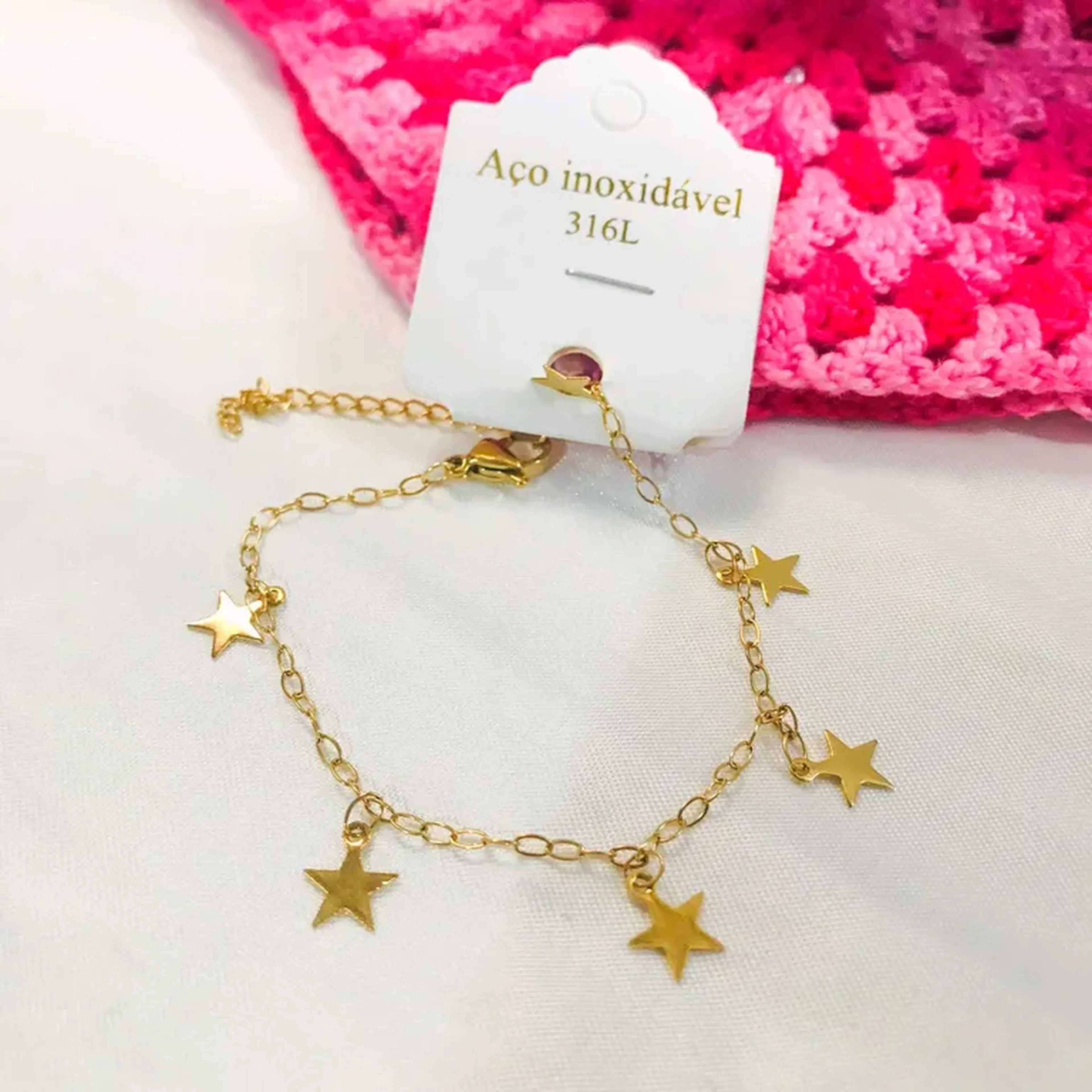 pulseira estrelas - aço inoxidável imagem