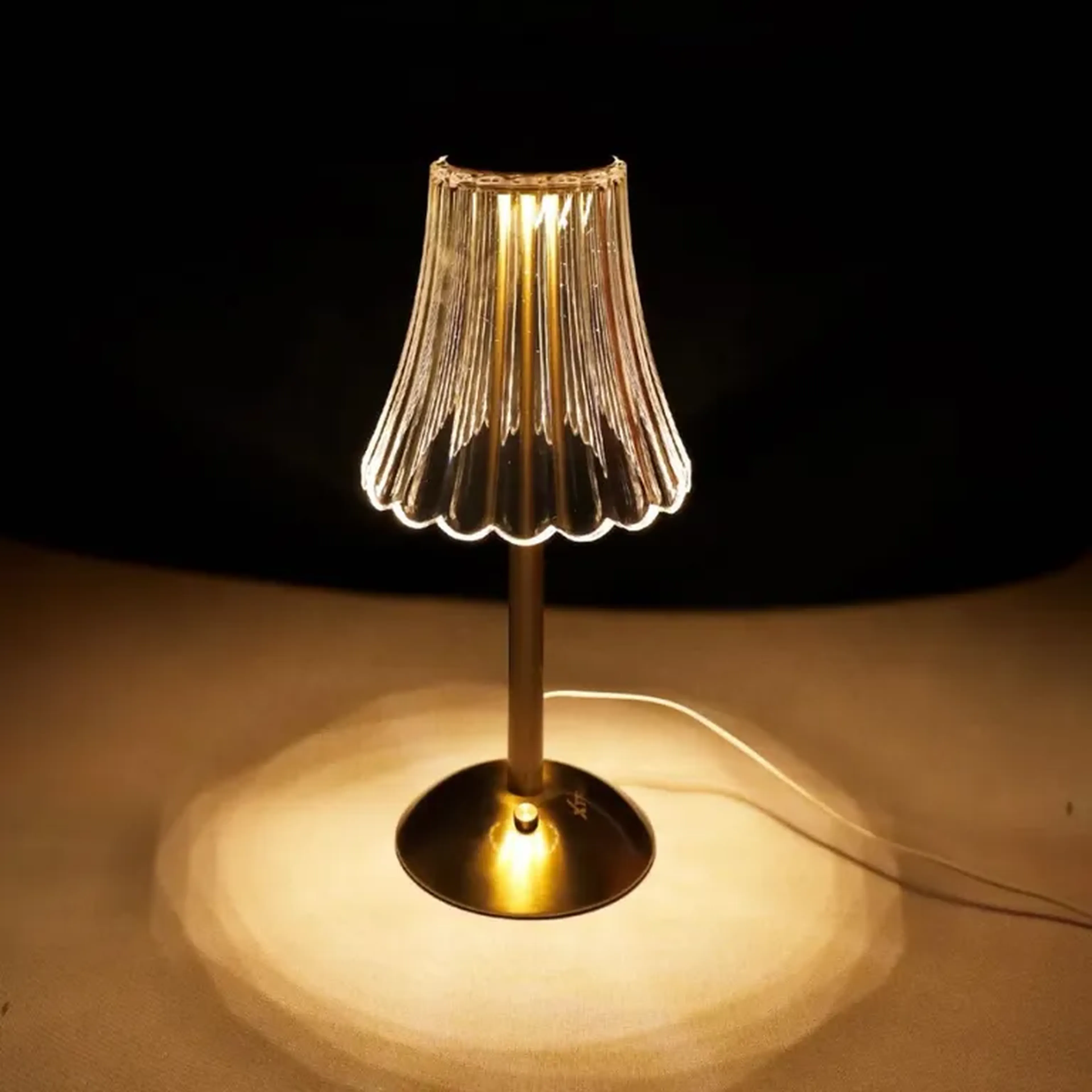 Luminária Abajur de mesa Com 3 cores LED Regulável Recarregável imagem