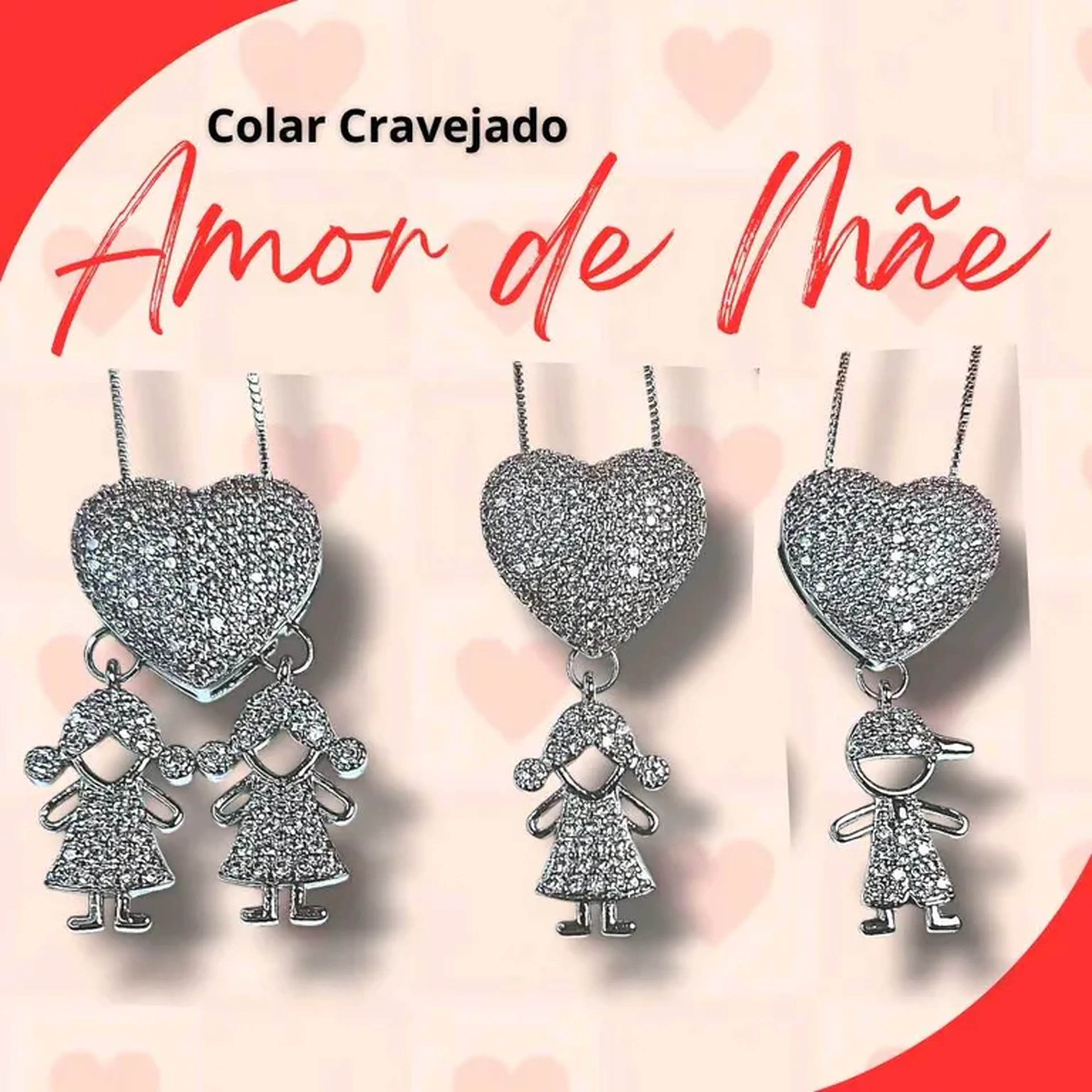 Colar Cravejado Amor de Mãe 13397 imagem
