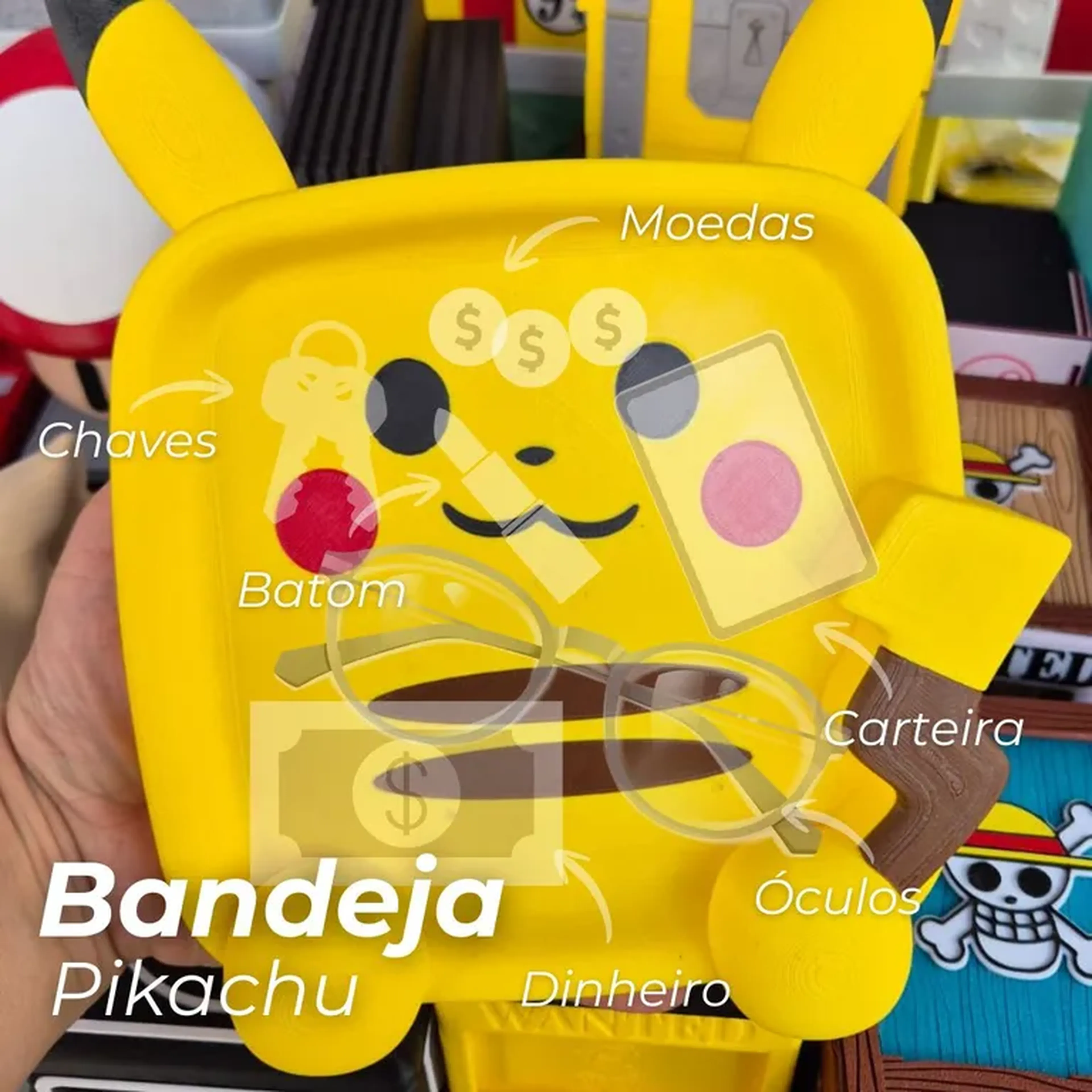 Bandeja Porta Objetos Pikachu Pokémon imagem