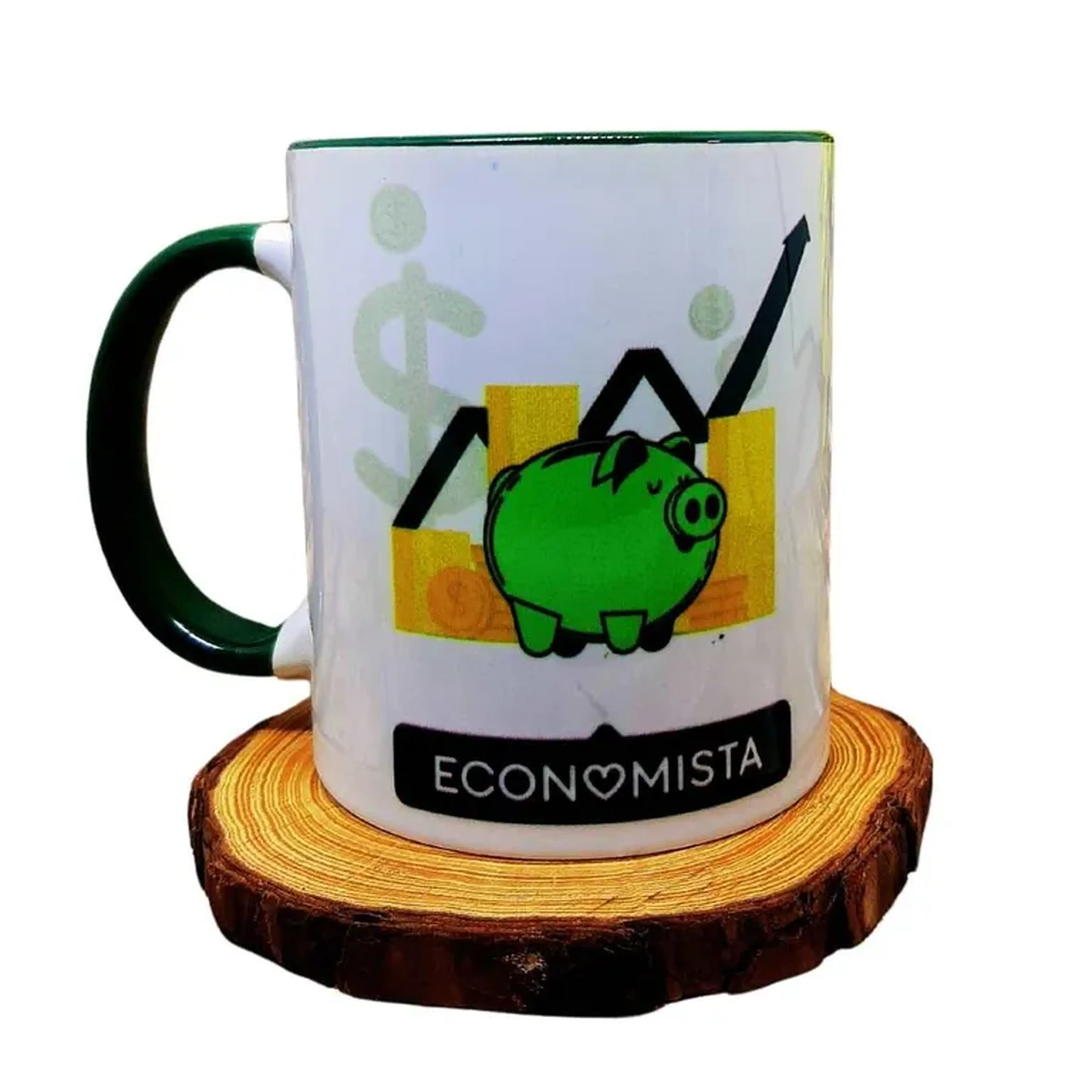 Caneca Personalizada Alça e Interior Verde Escuro imagem