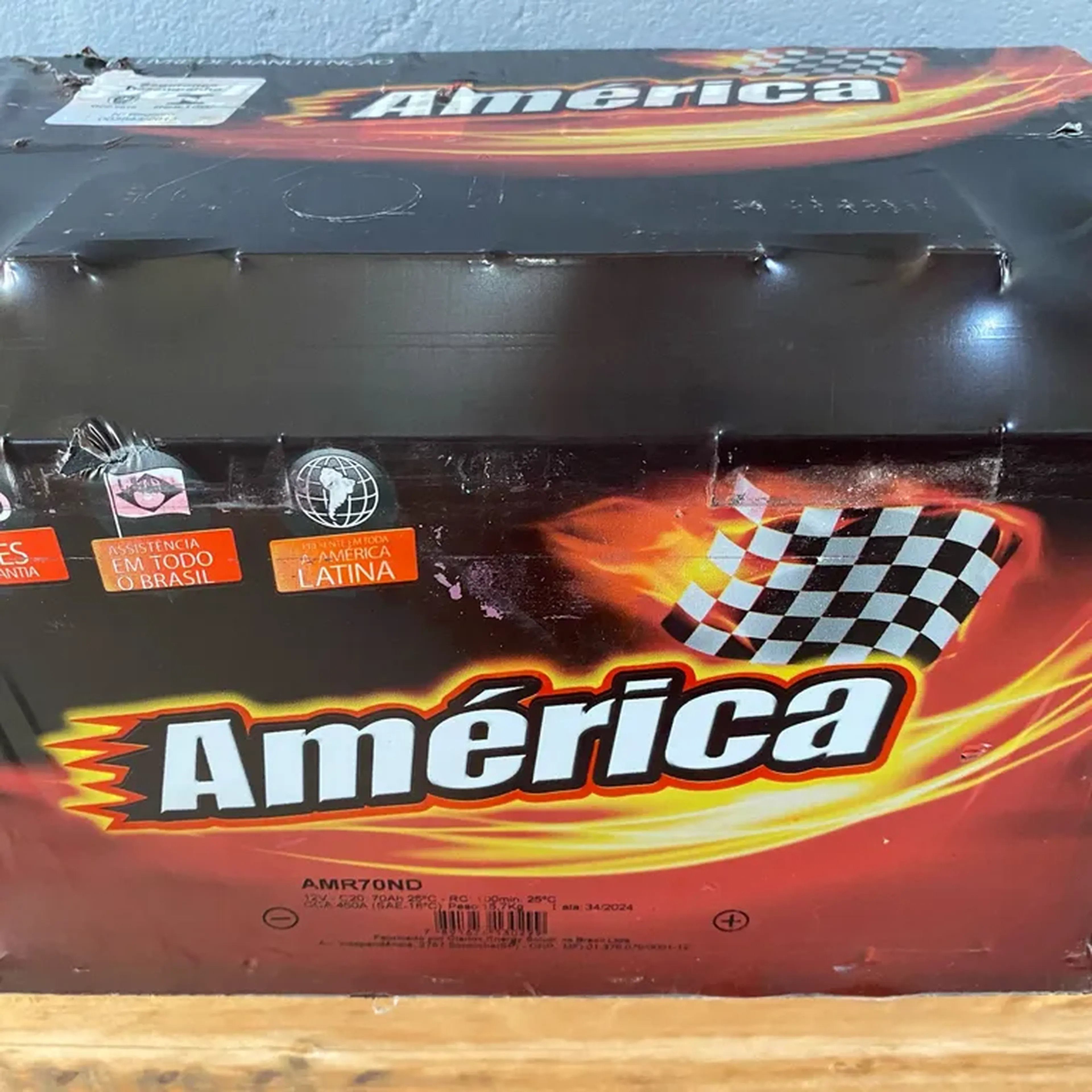 América 12v 70Ah 450A - automotiva - Garantia 18 meses. imagem