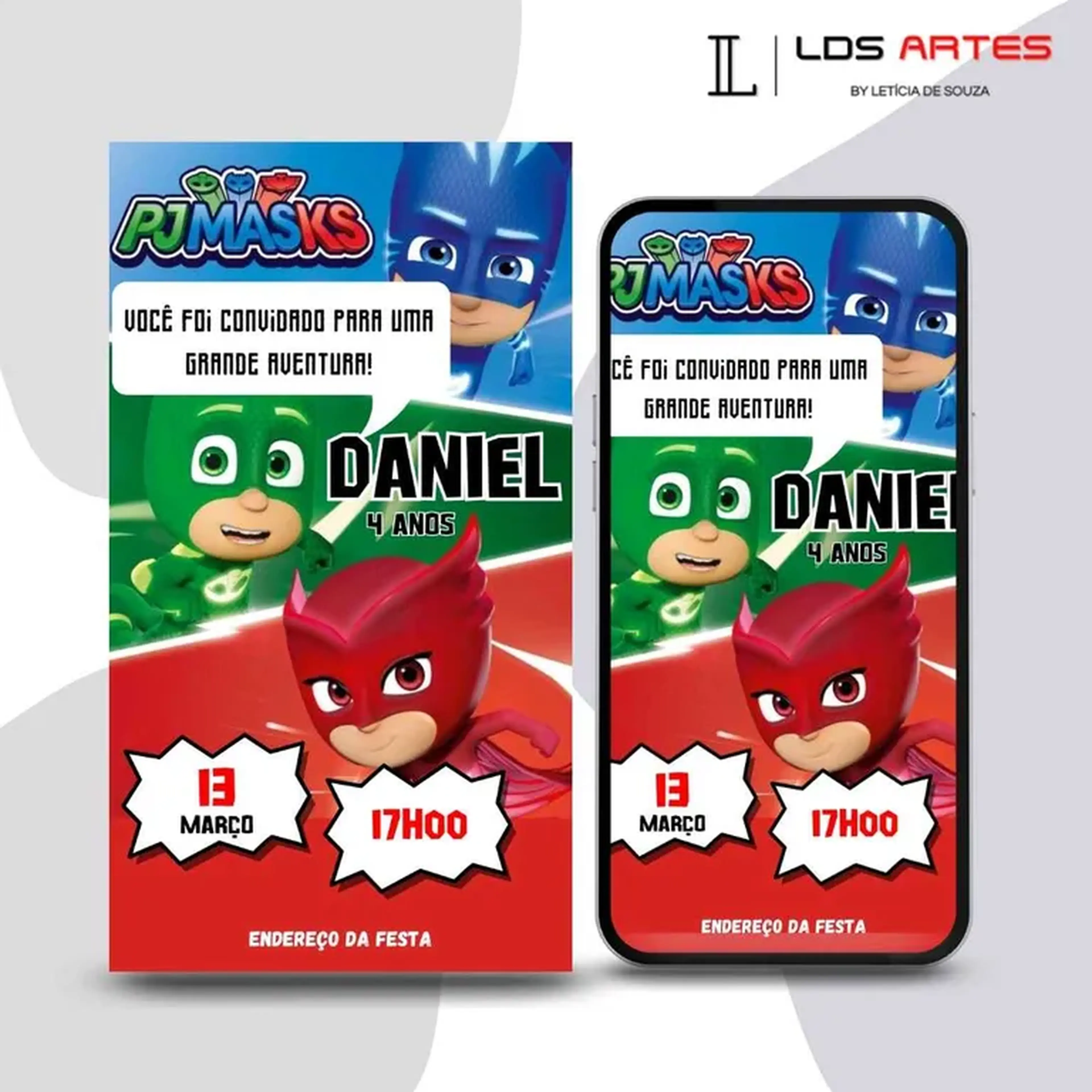 Convite Digital - PJ Masks imagem