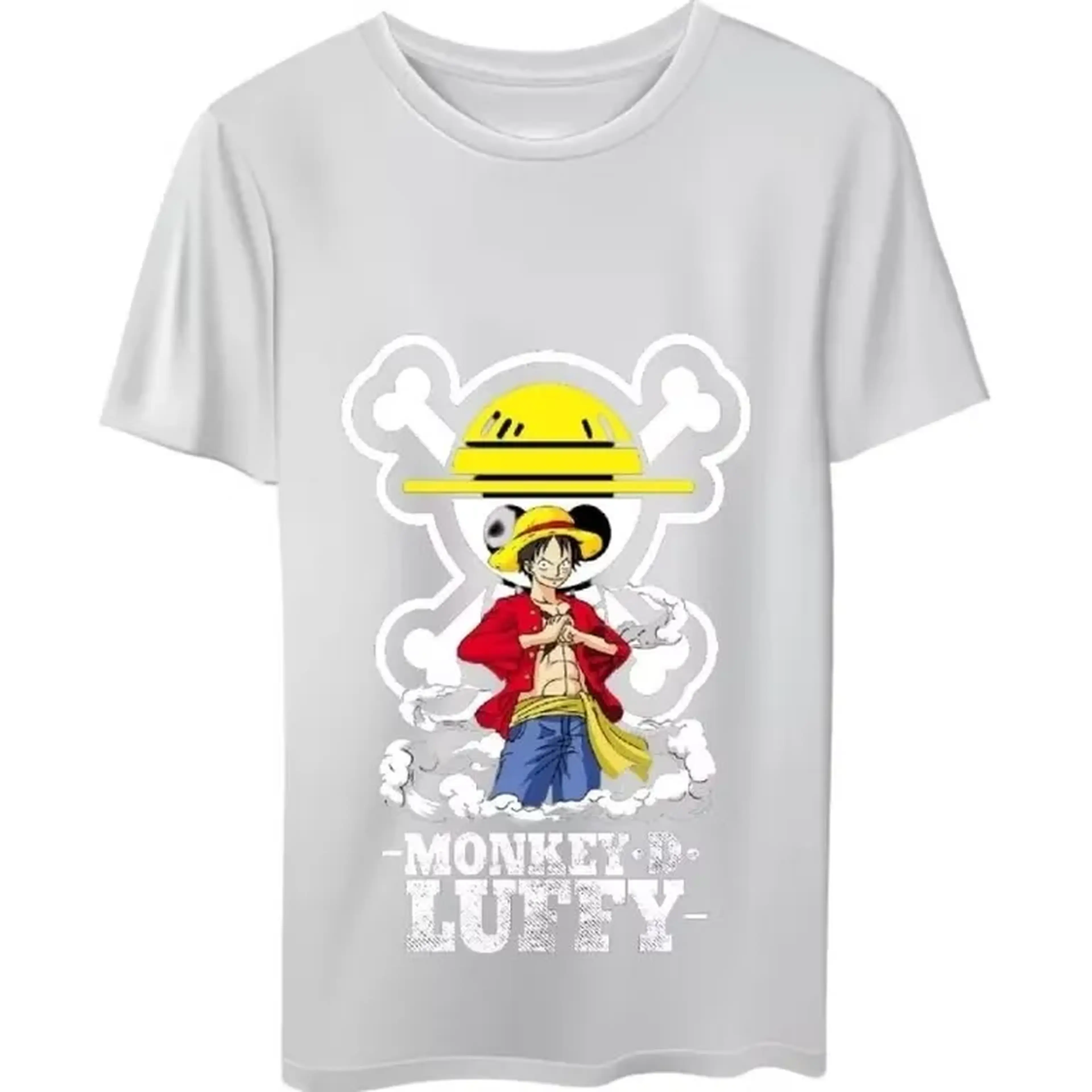 Camisa Monky D Branca Unissex P ao GG imagem