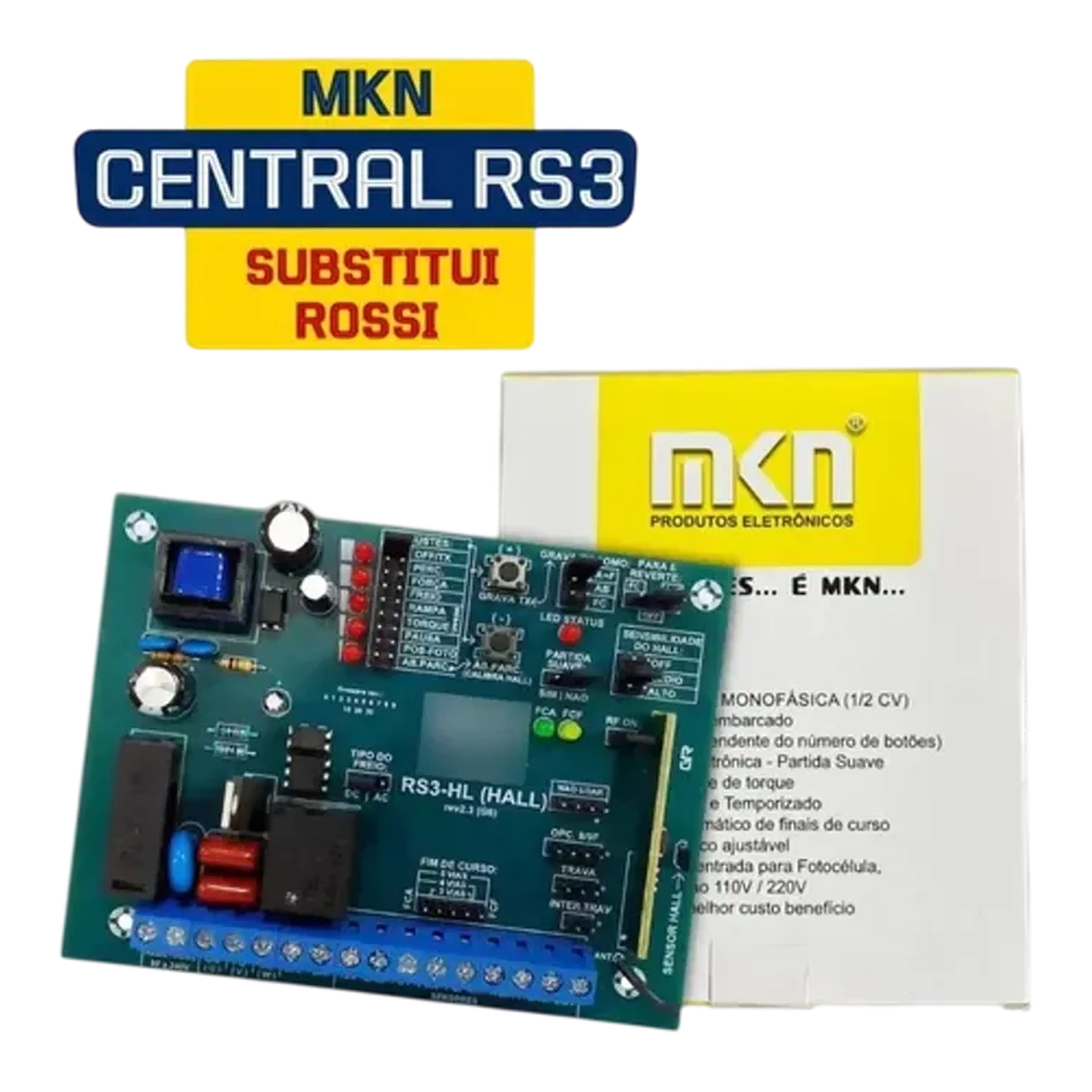 Central RS3-HALL MKN Para Portão Eletrônico imagem