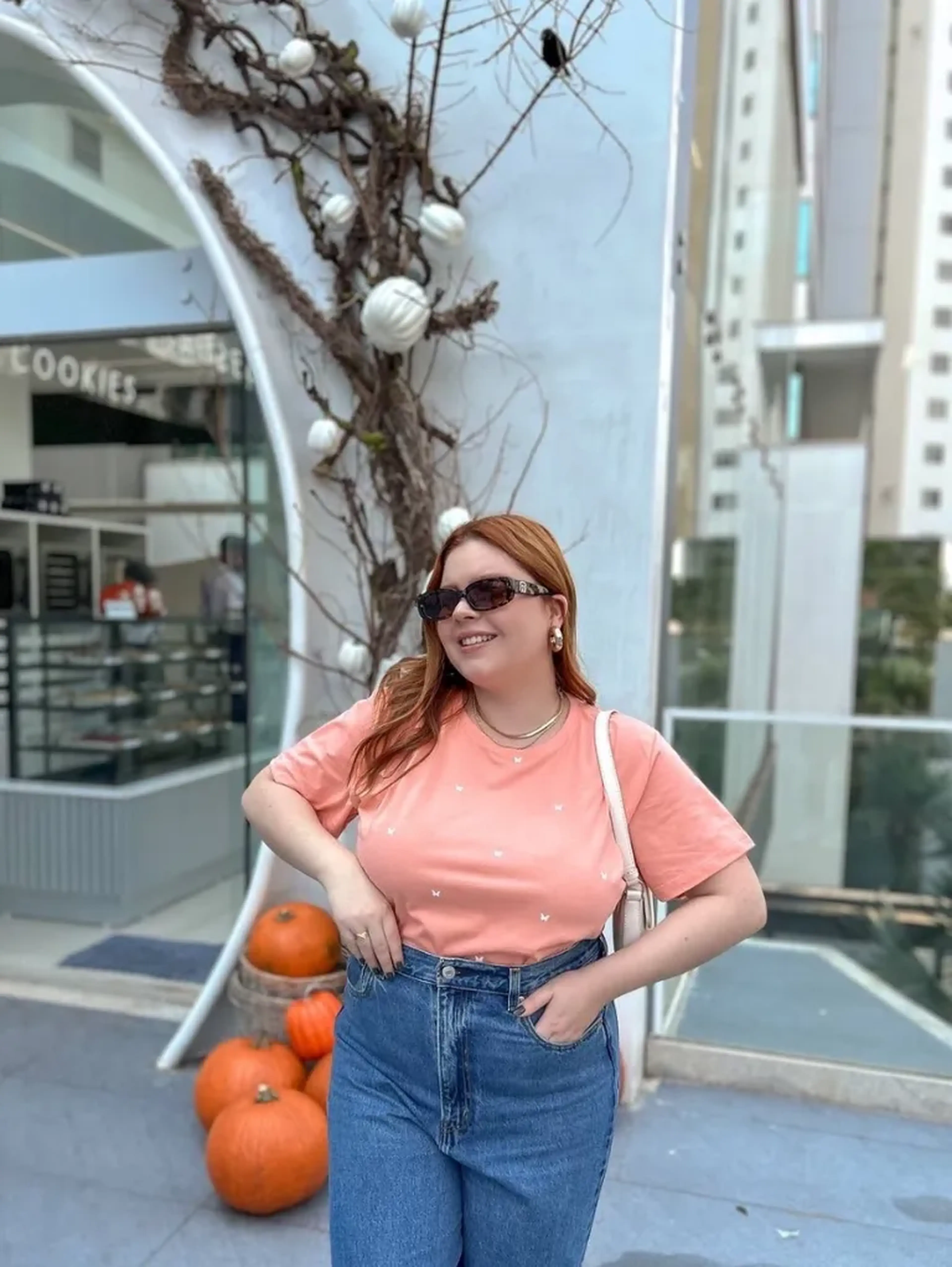 T-shirt poá borboleta P imagem
