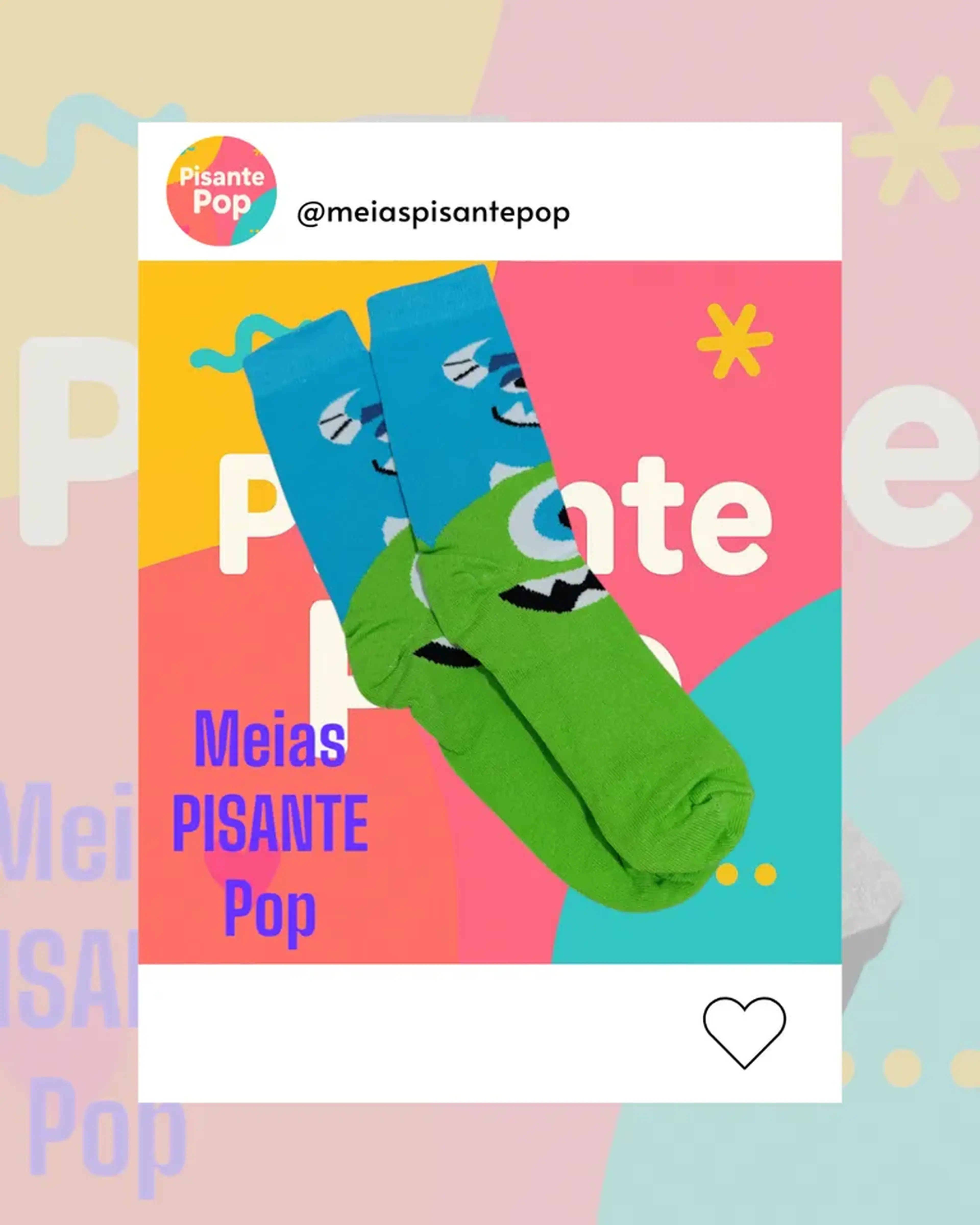 Meias divertidas Monstros S.A imagem