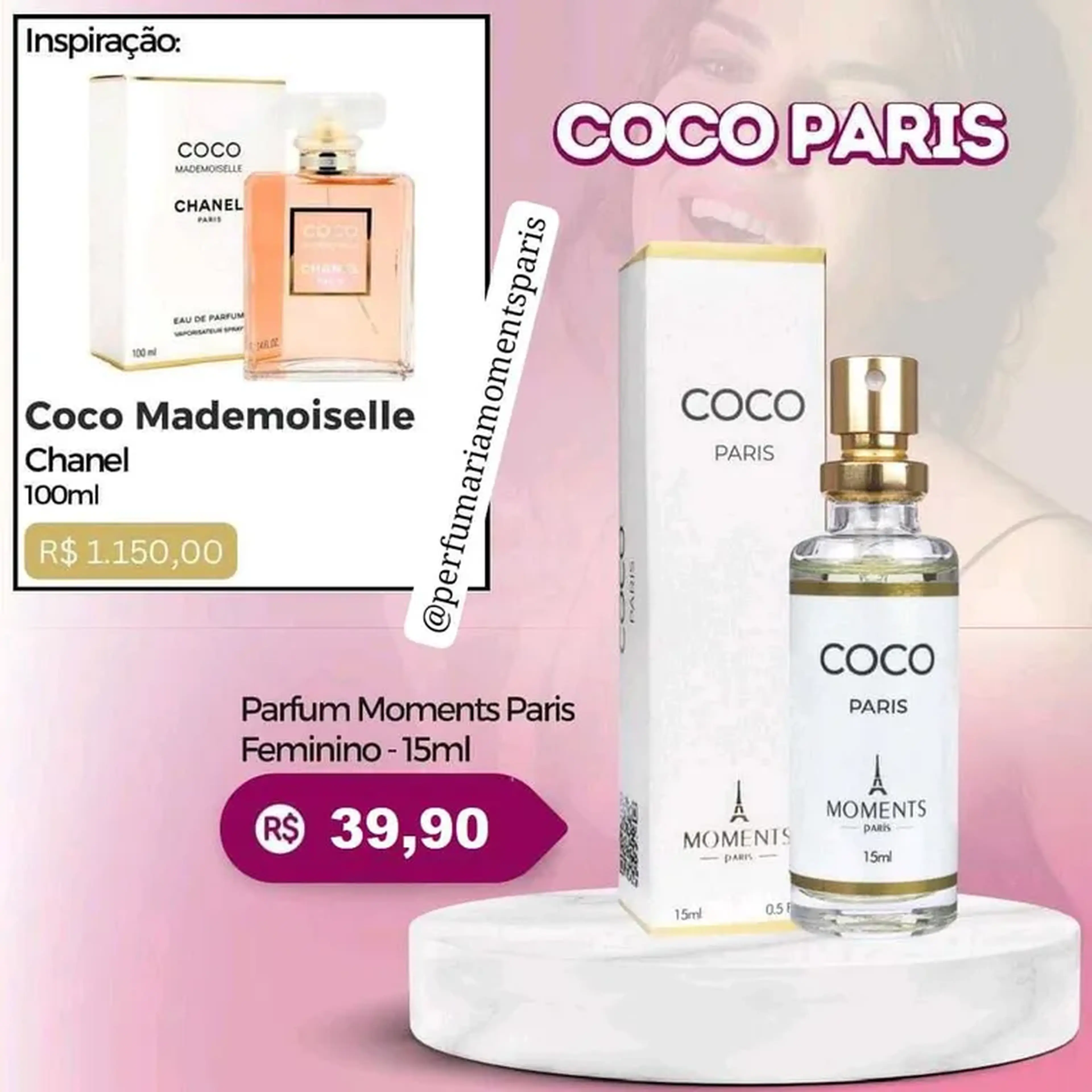Perfume Feminino Coco 15ml imagem