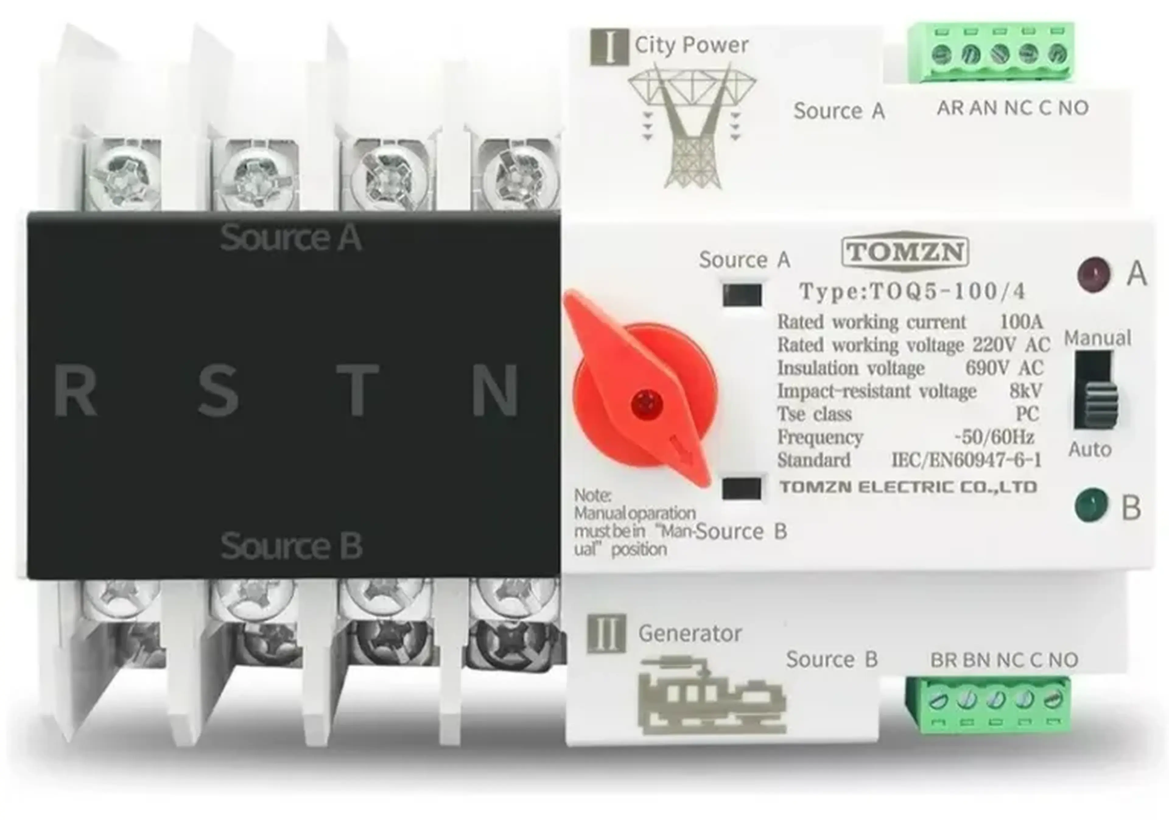 Chave Transferência Automática 125a 220v 4 Polos imagem