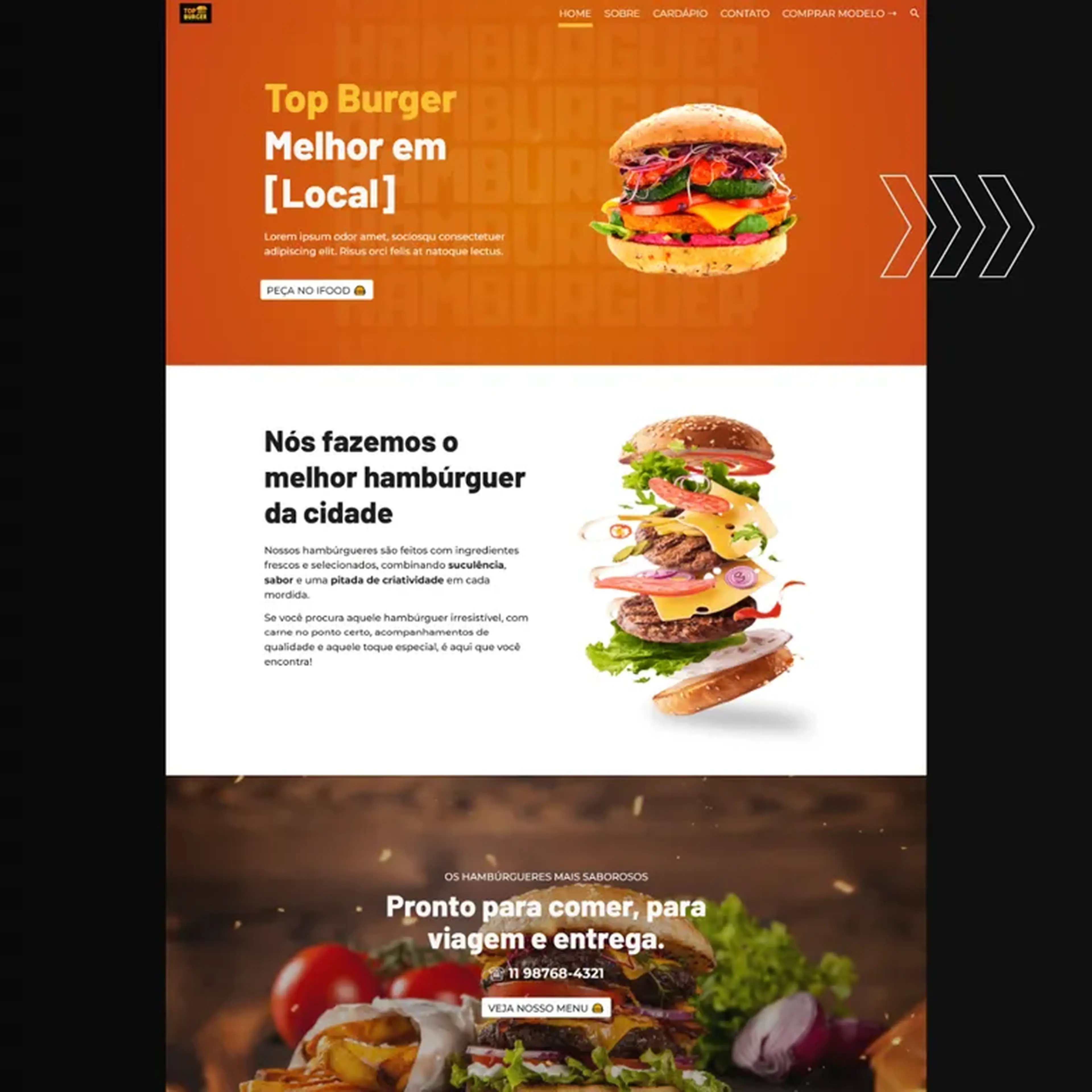 Template HAMBURGUERIA Google Sites imagem