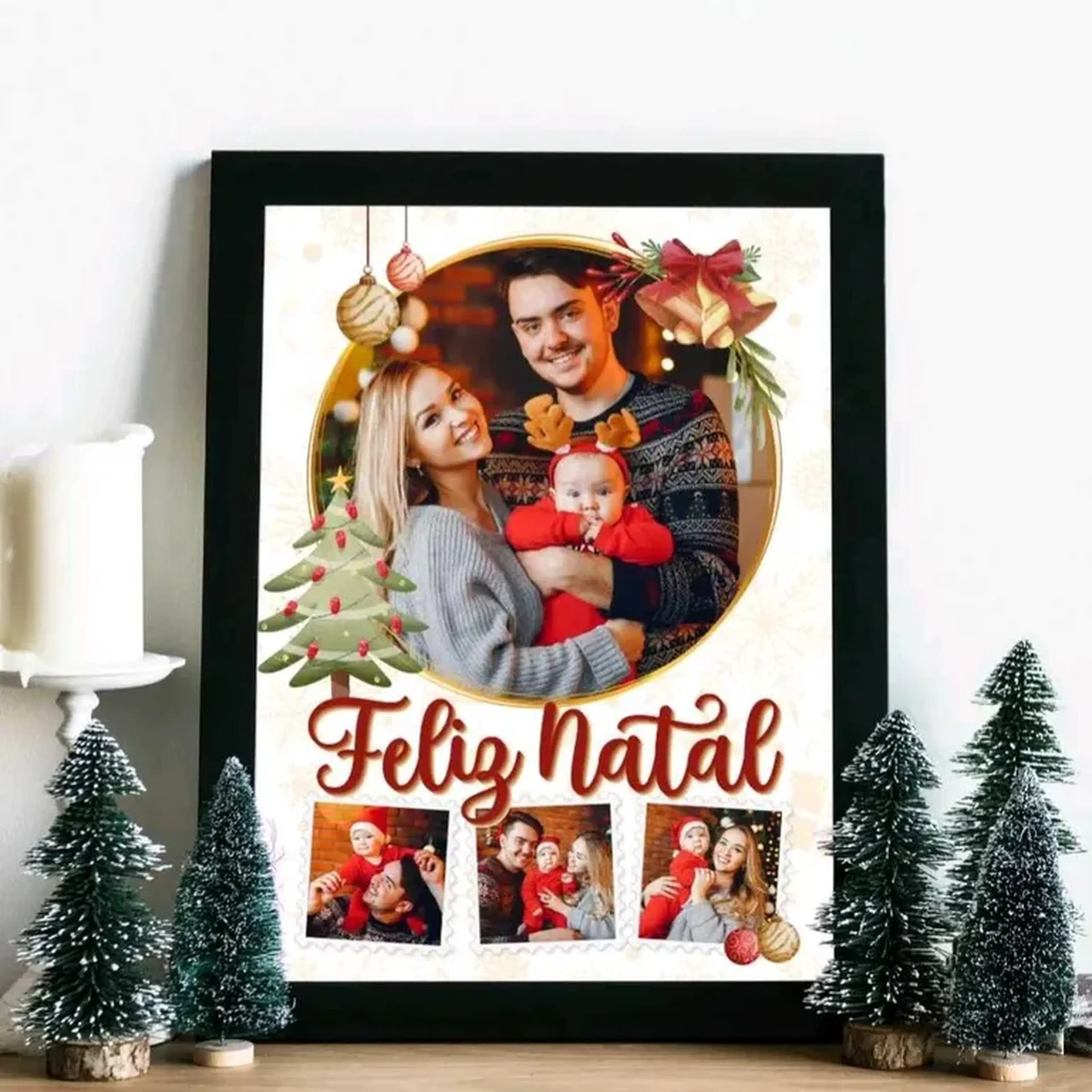 moldura + arte de natal impressa 20x30 imagem