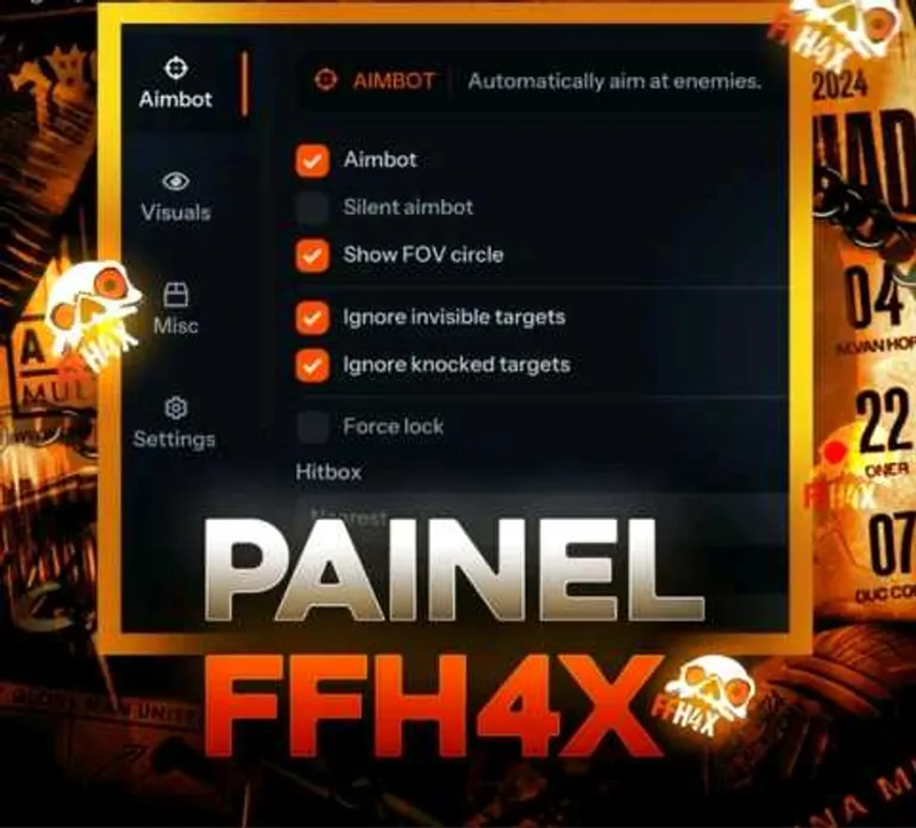 MOD MENU FFH4X PAINEL VIP imagem