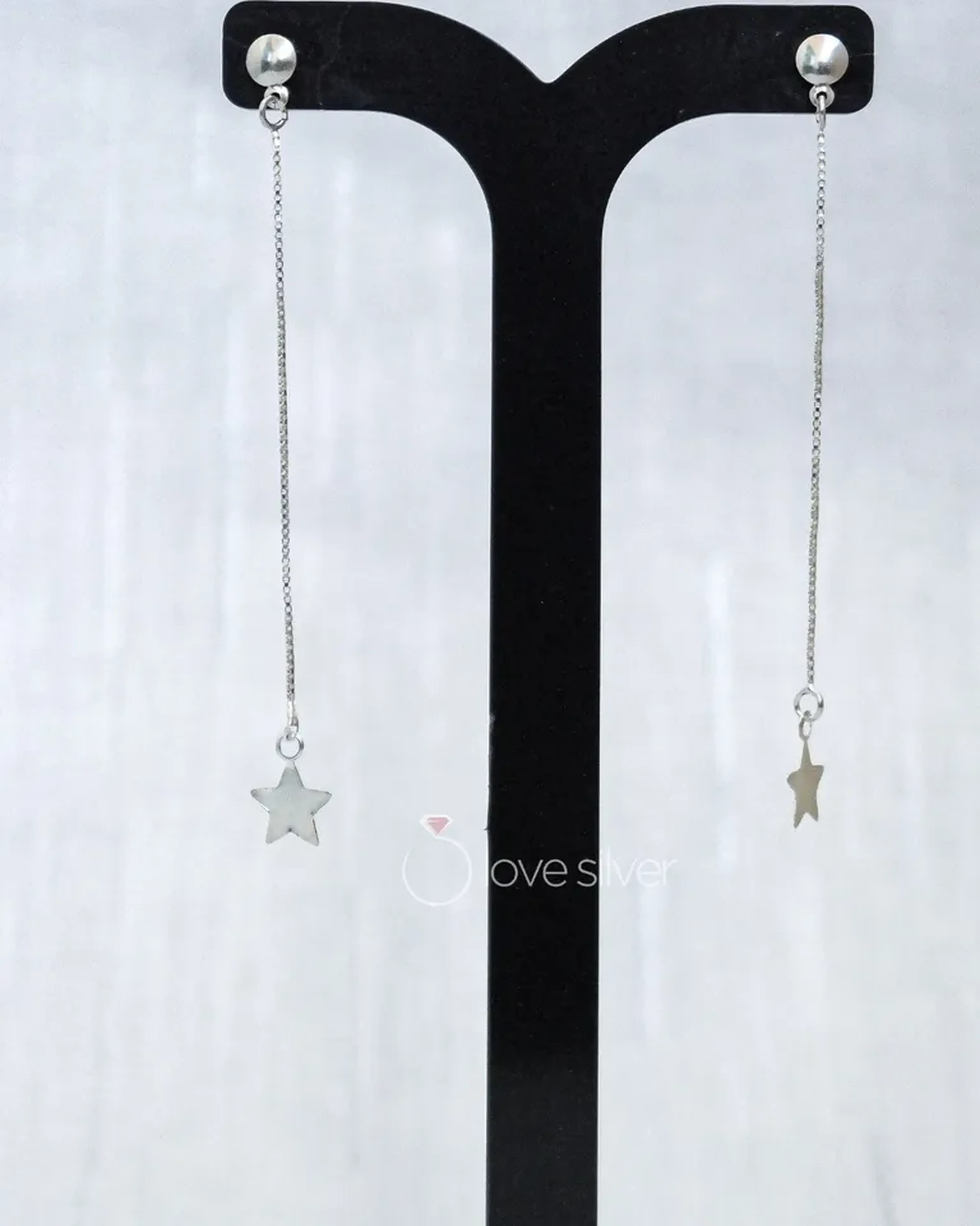 Brincos Pendentes de Prata 925 com Estrela imagem