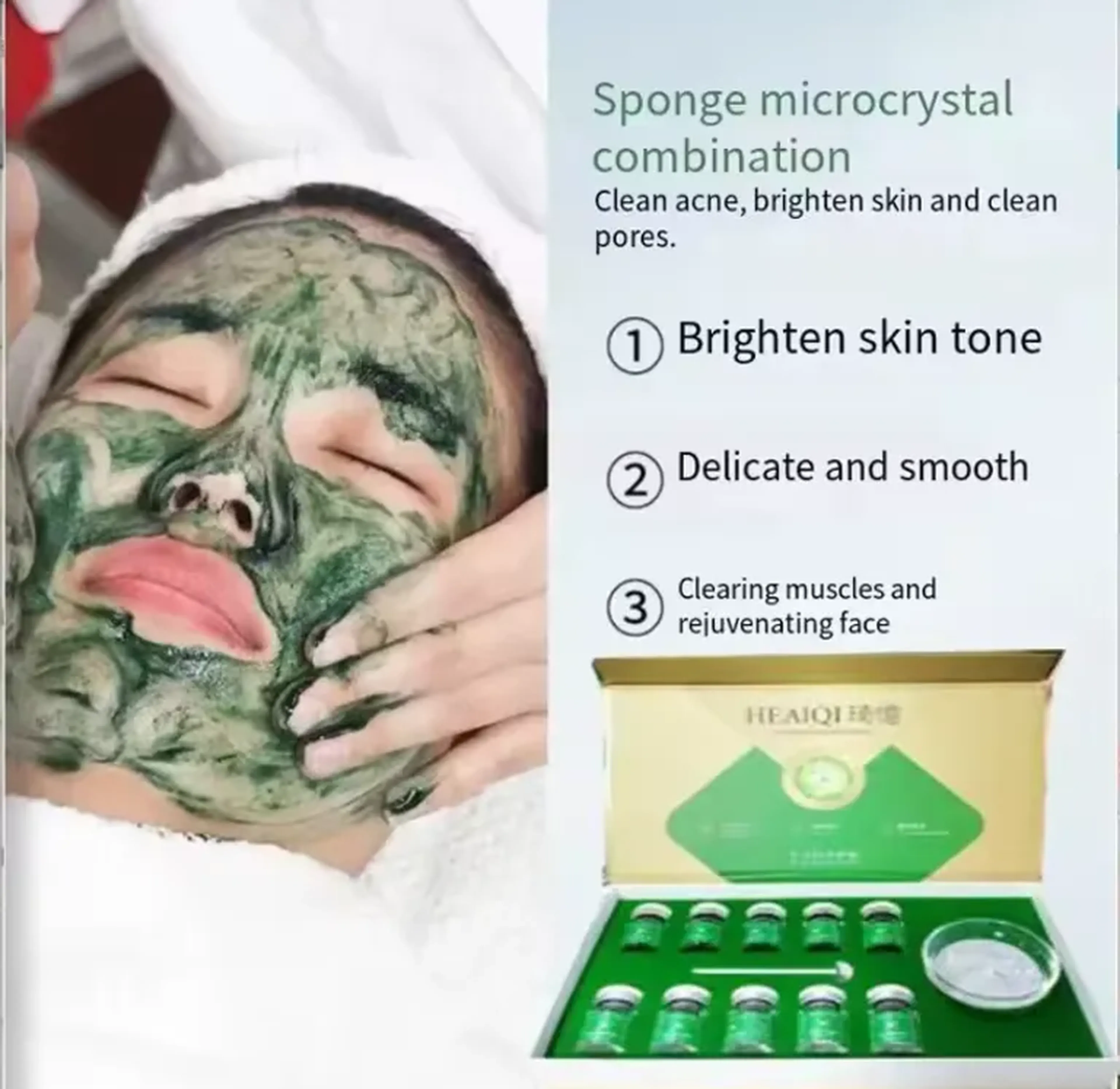 10 pçs esponja microcristal pó liofilizado regeneração de coláge imagem