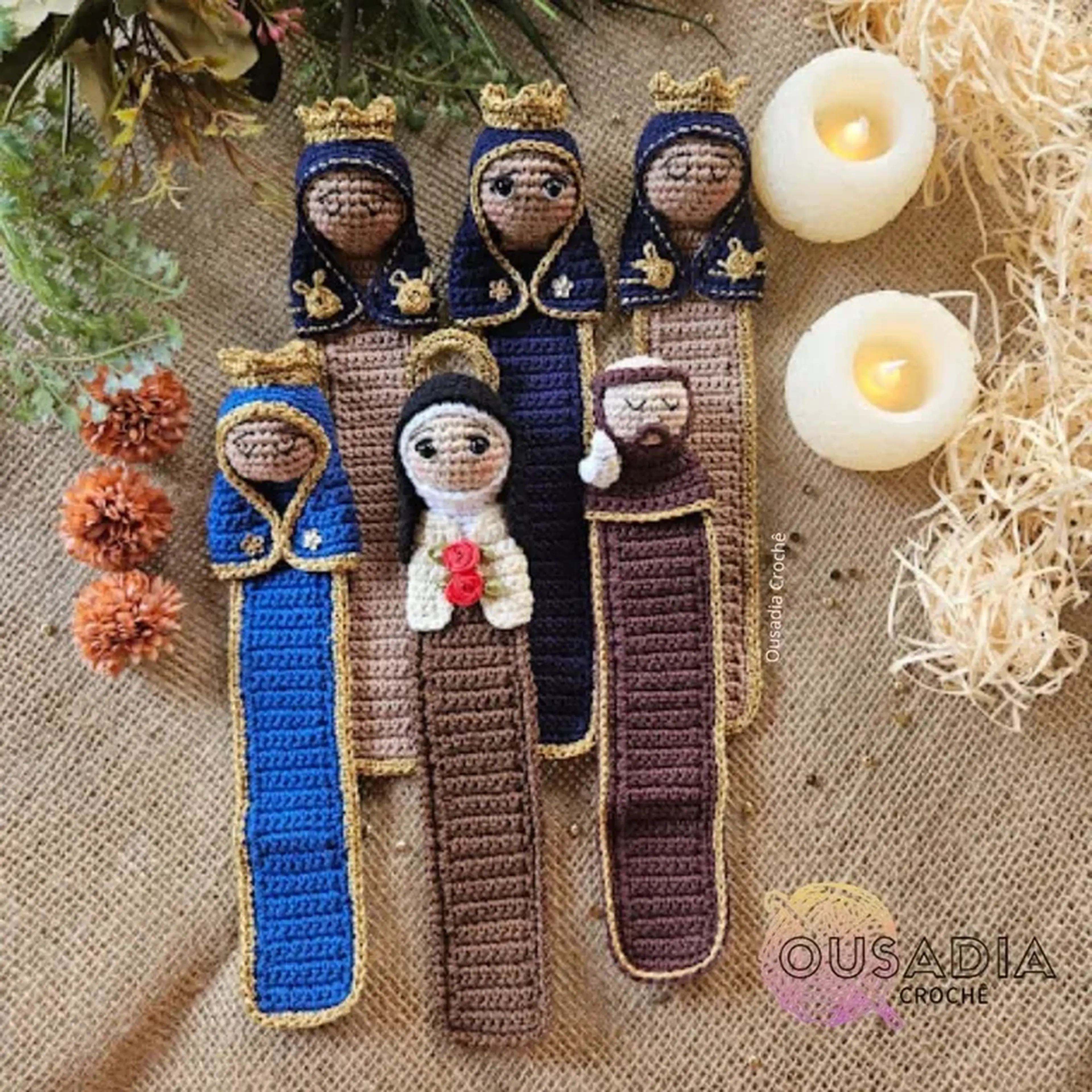 Marcador de Página Santa Terezinha Crochê Amigurumi imagem