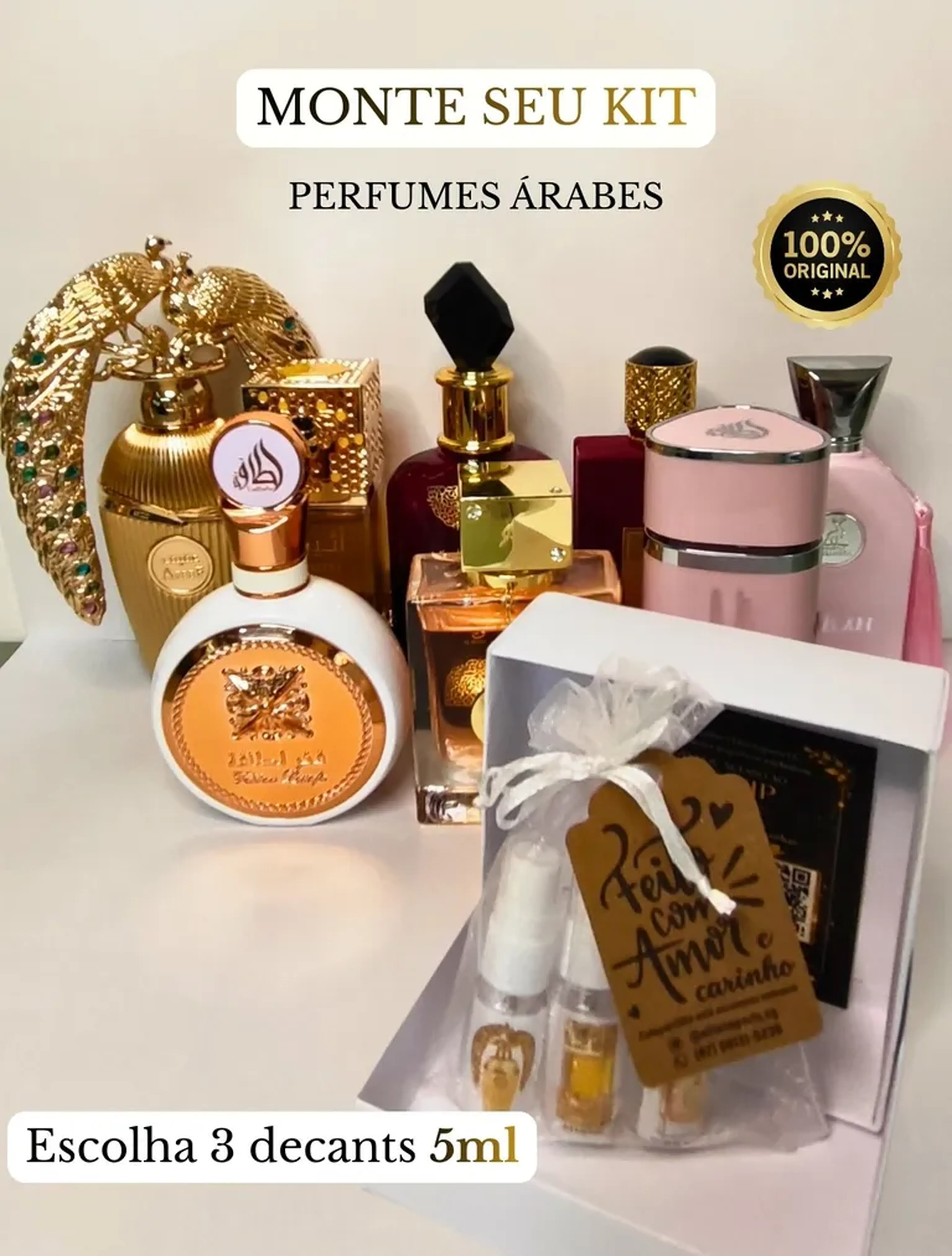 Monte seu Kit Perfumes Árabes Femininos – Escolha 3 Decants 5ml imagem