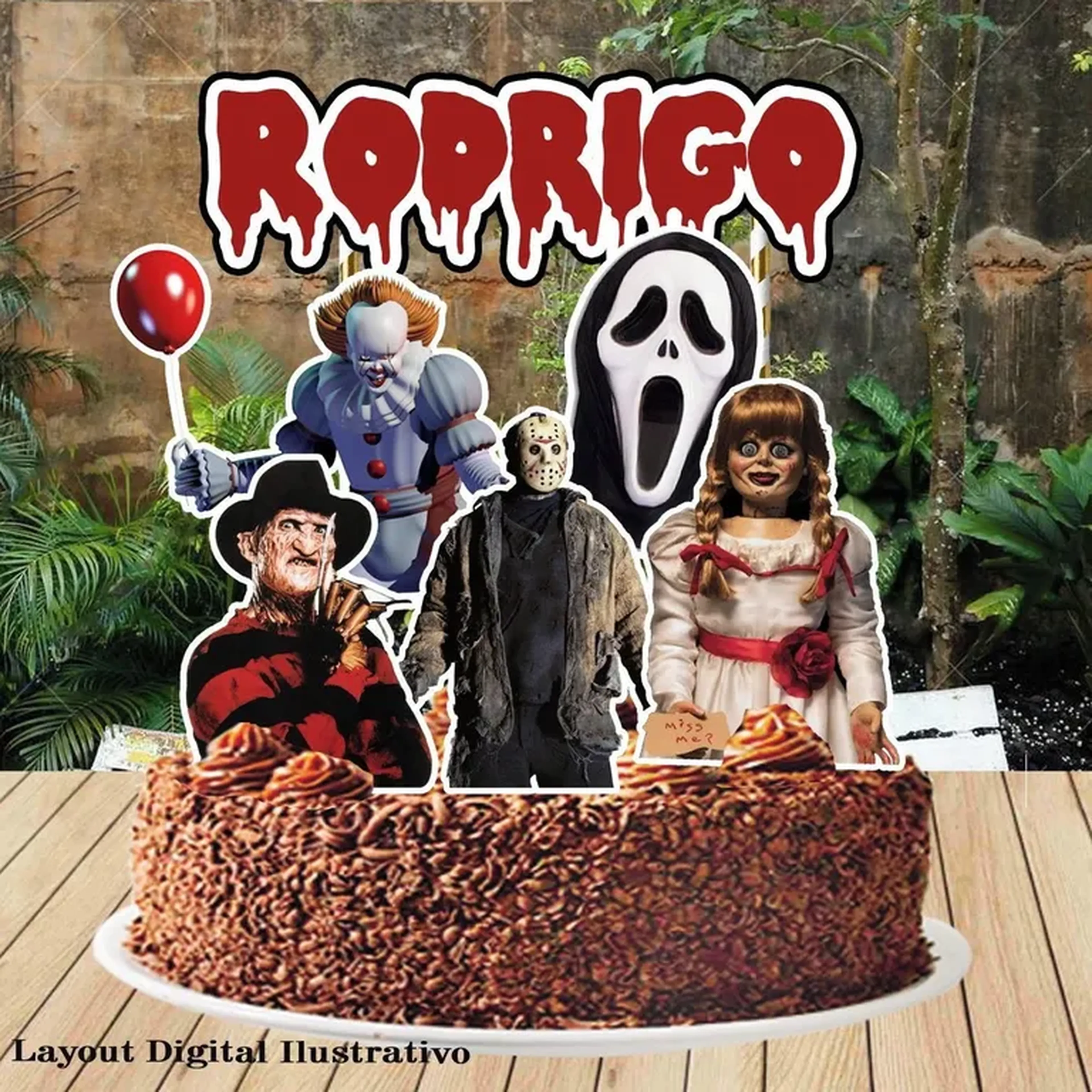 arquivo de corte topo de bolo terror imagem