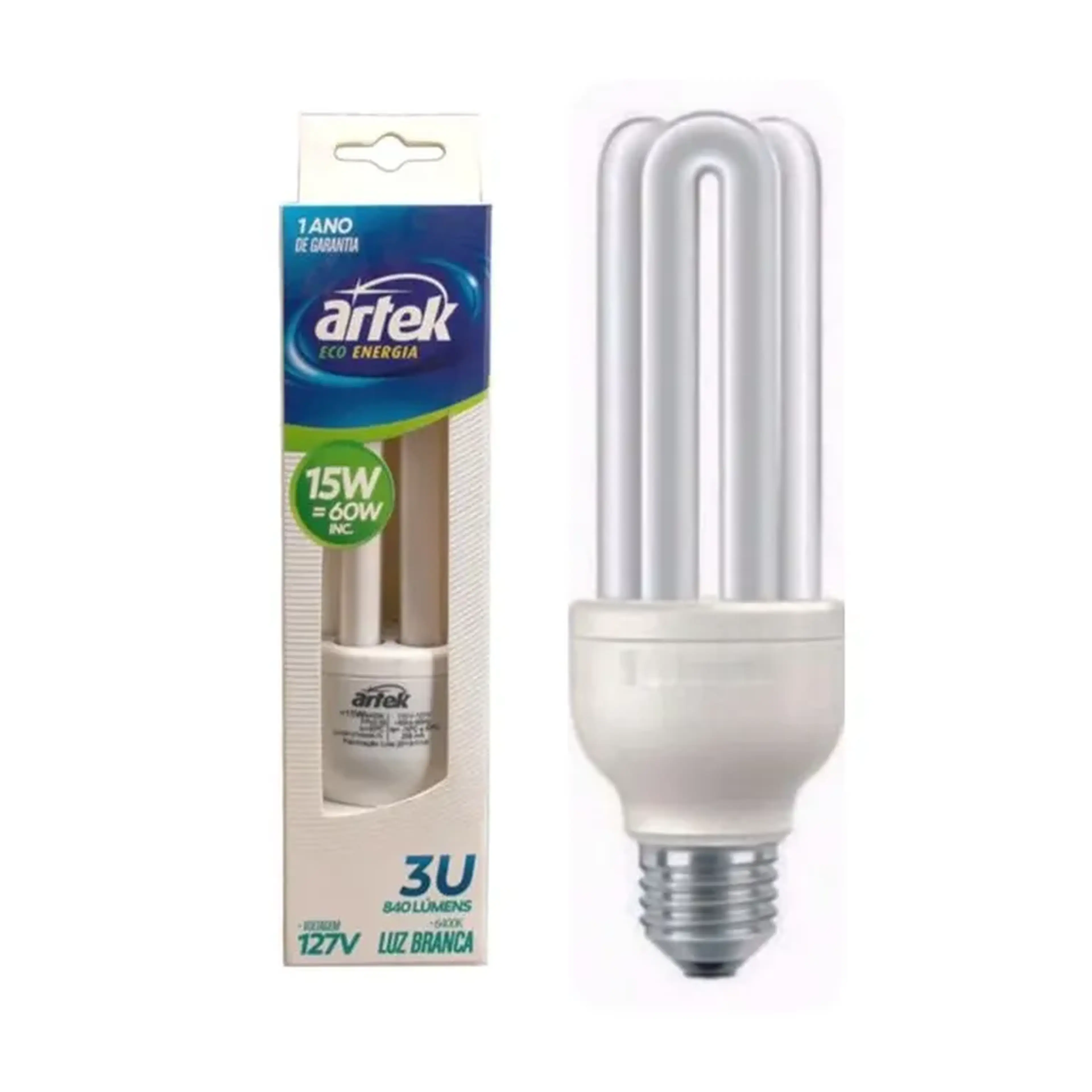 Lampada Fluor Comp. 3U 15W 127V 6400K imagem