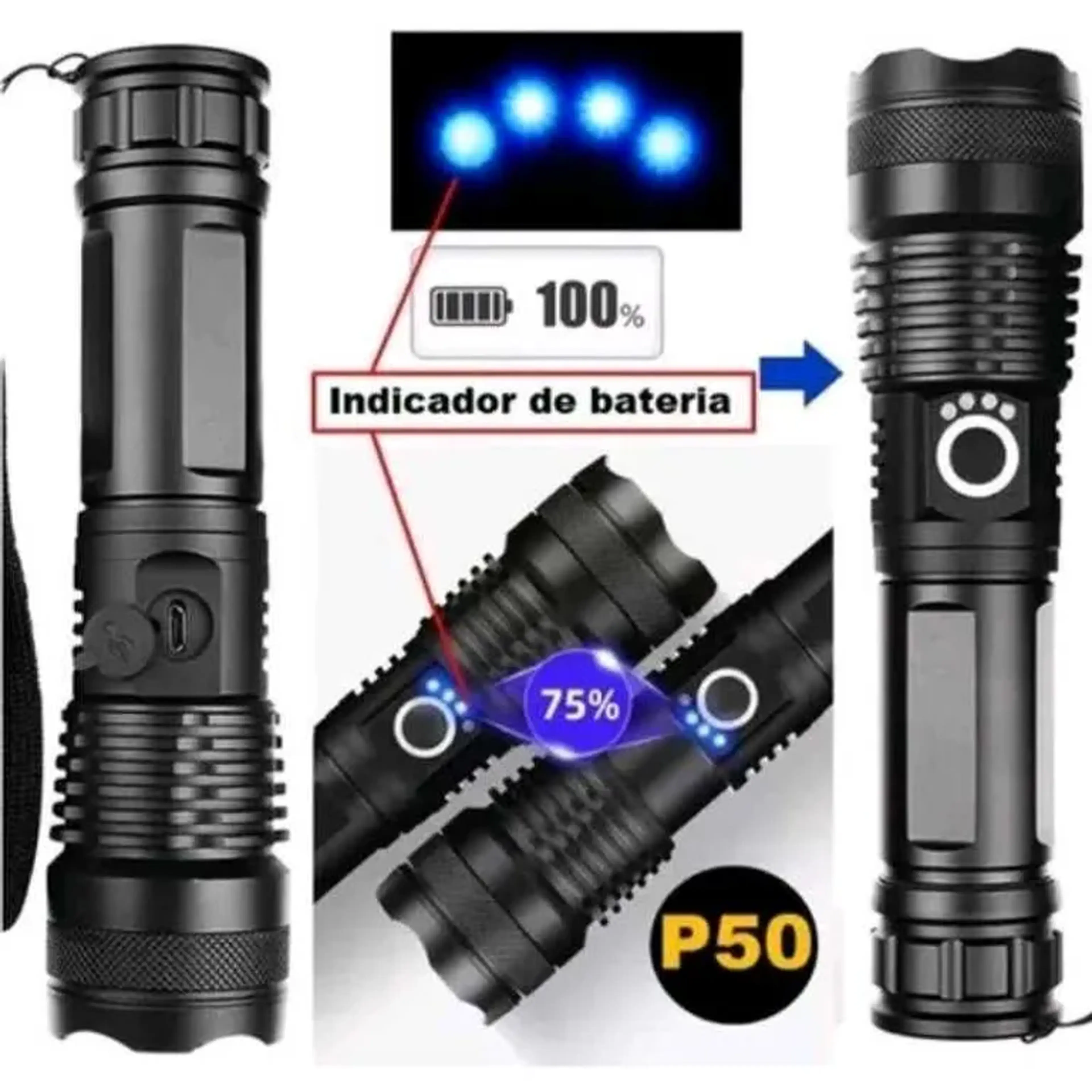 Lanterna Tática T9 Policial Profissional imagem