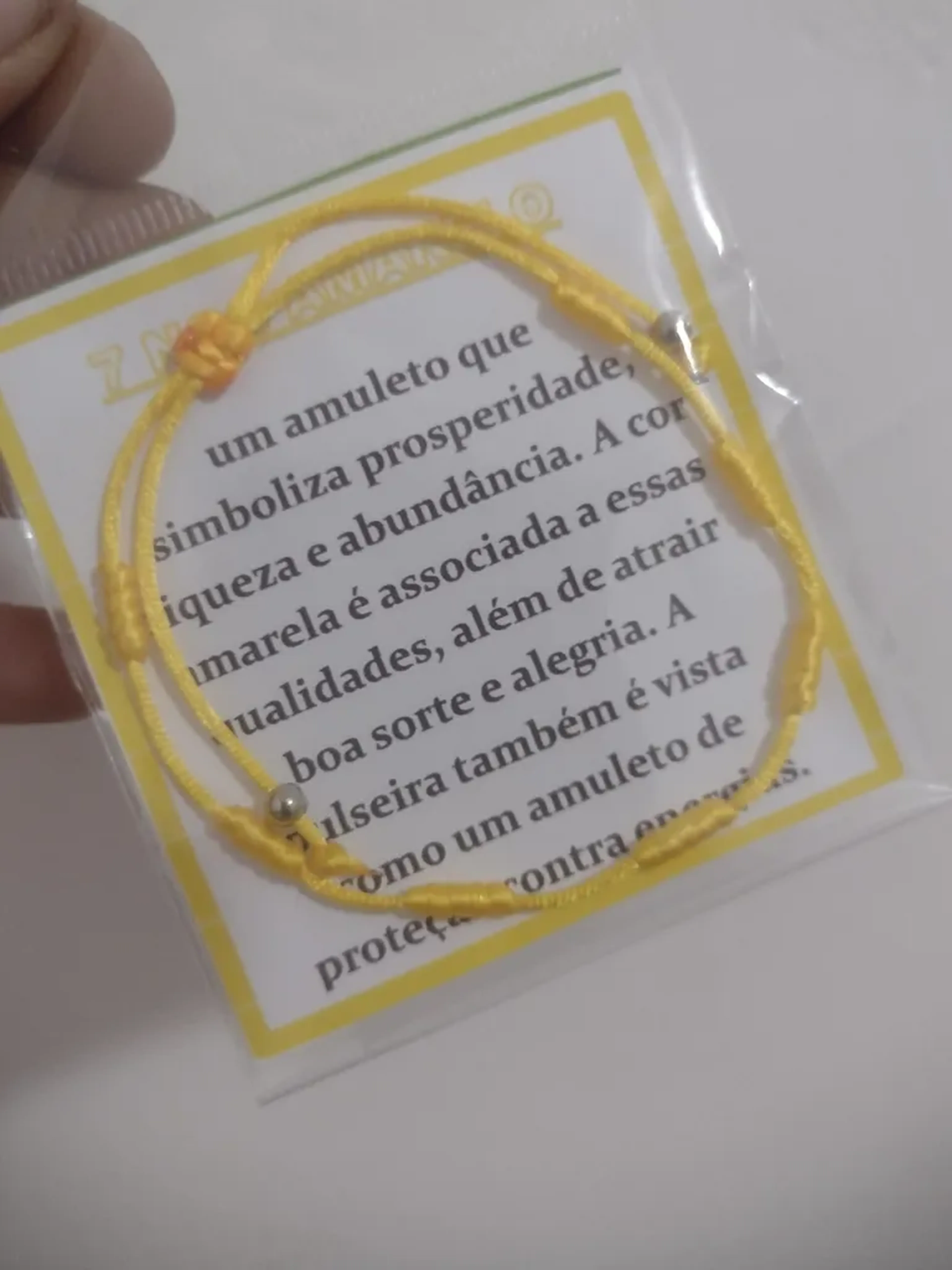 Pulseira Amarelo 7 Nós Kabalah Riqueza, Prosperidade e Abundânci imagem