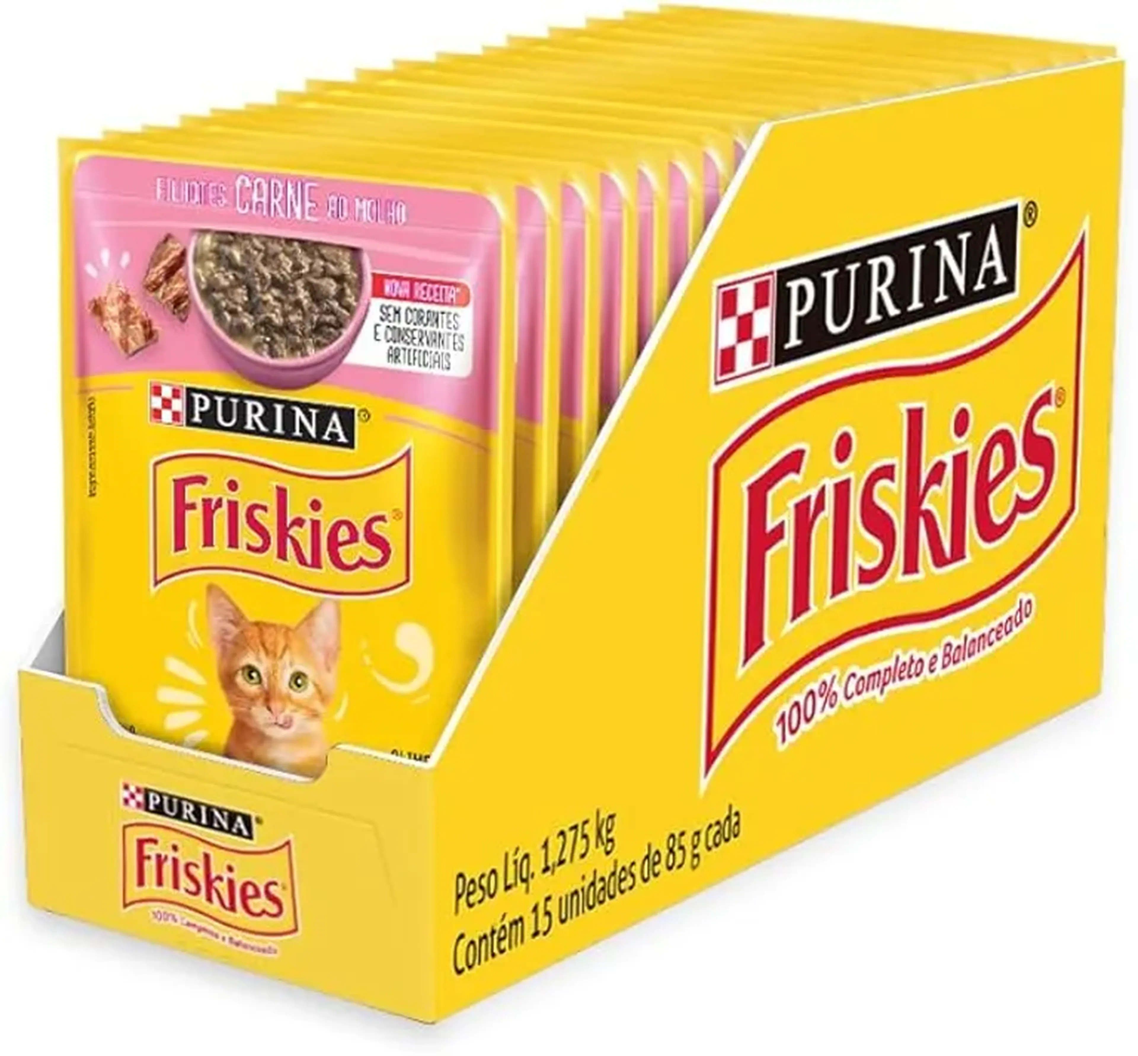 Friskies Filhote Carne ao Molho 85g Caixa Fechada com 15 unidade imagem