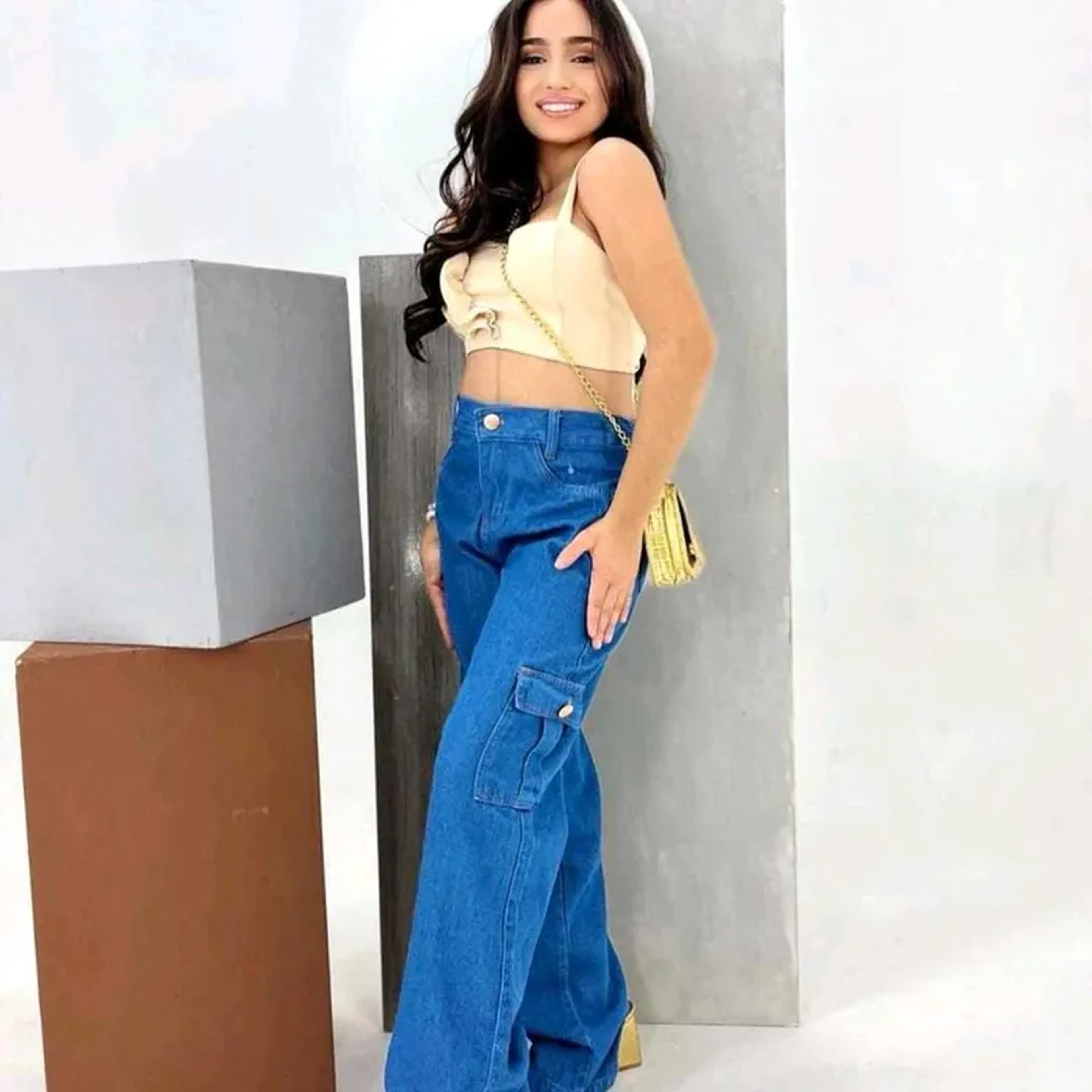 Calça Jeans Cargo imagem