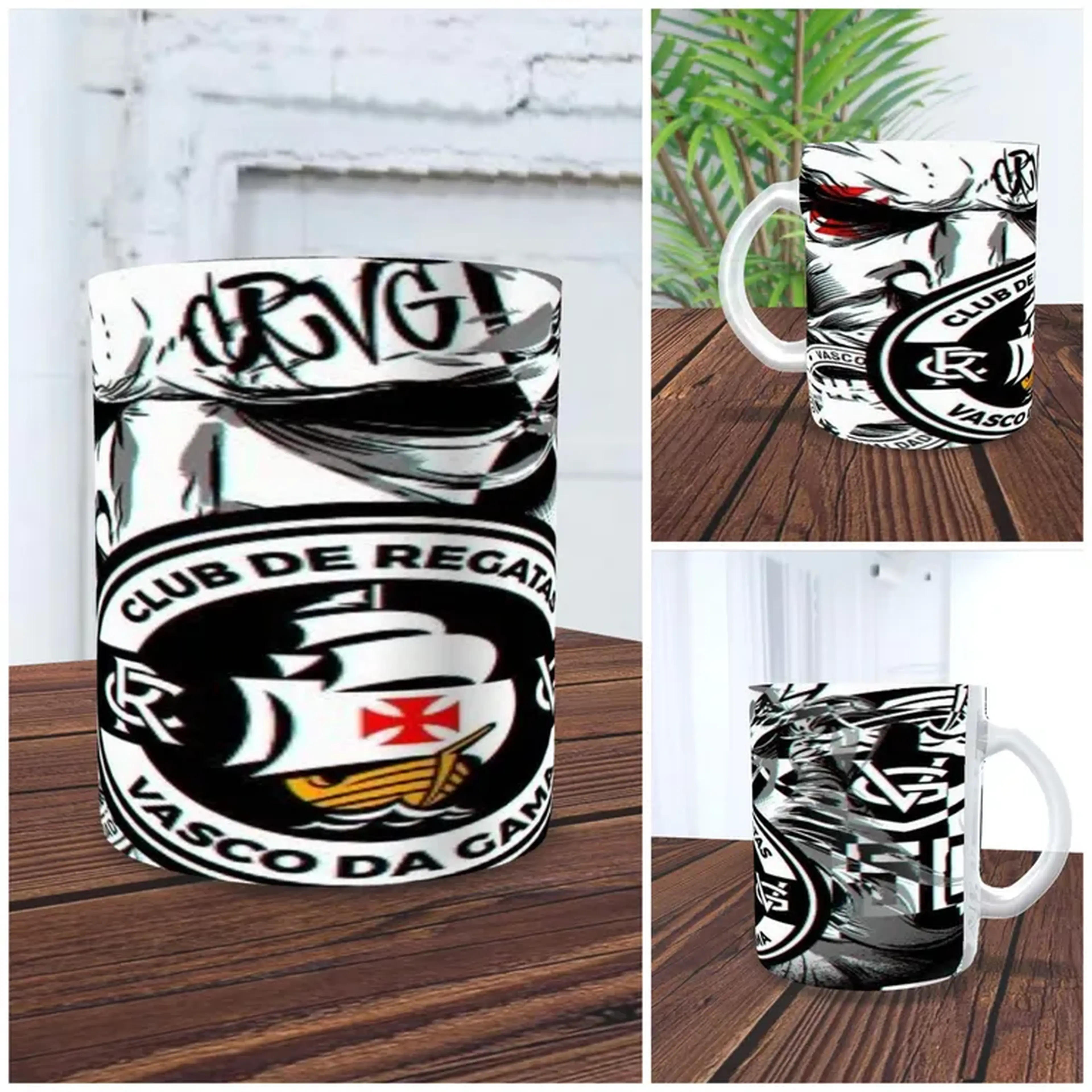 Caneca Chopp Vasco da Gama 325ml Vidro + Caixa Envios Hoje imagem