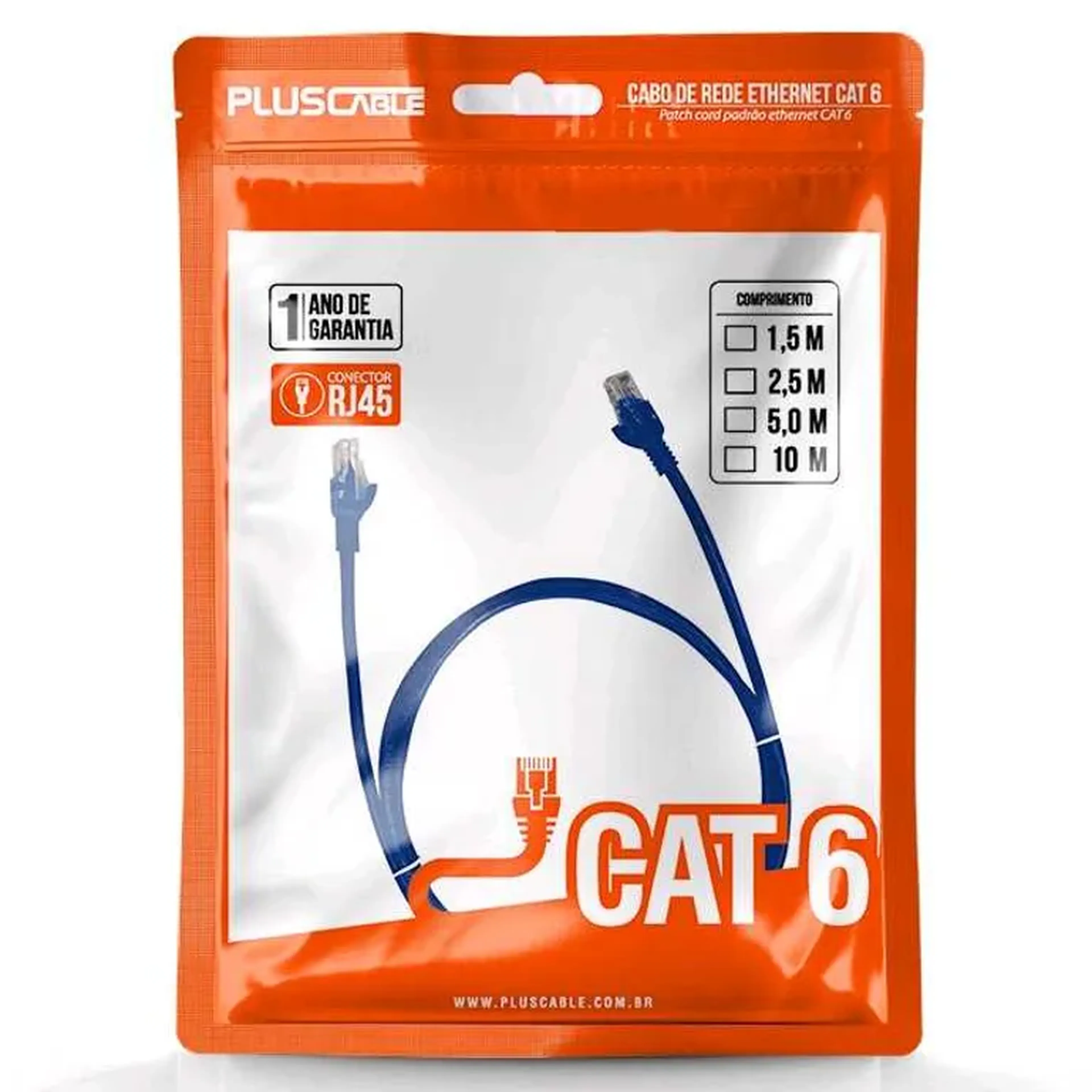 Cabo de Rede Cat.6 5M, Patch Cord PlusCable imagem