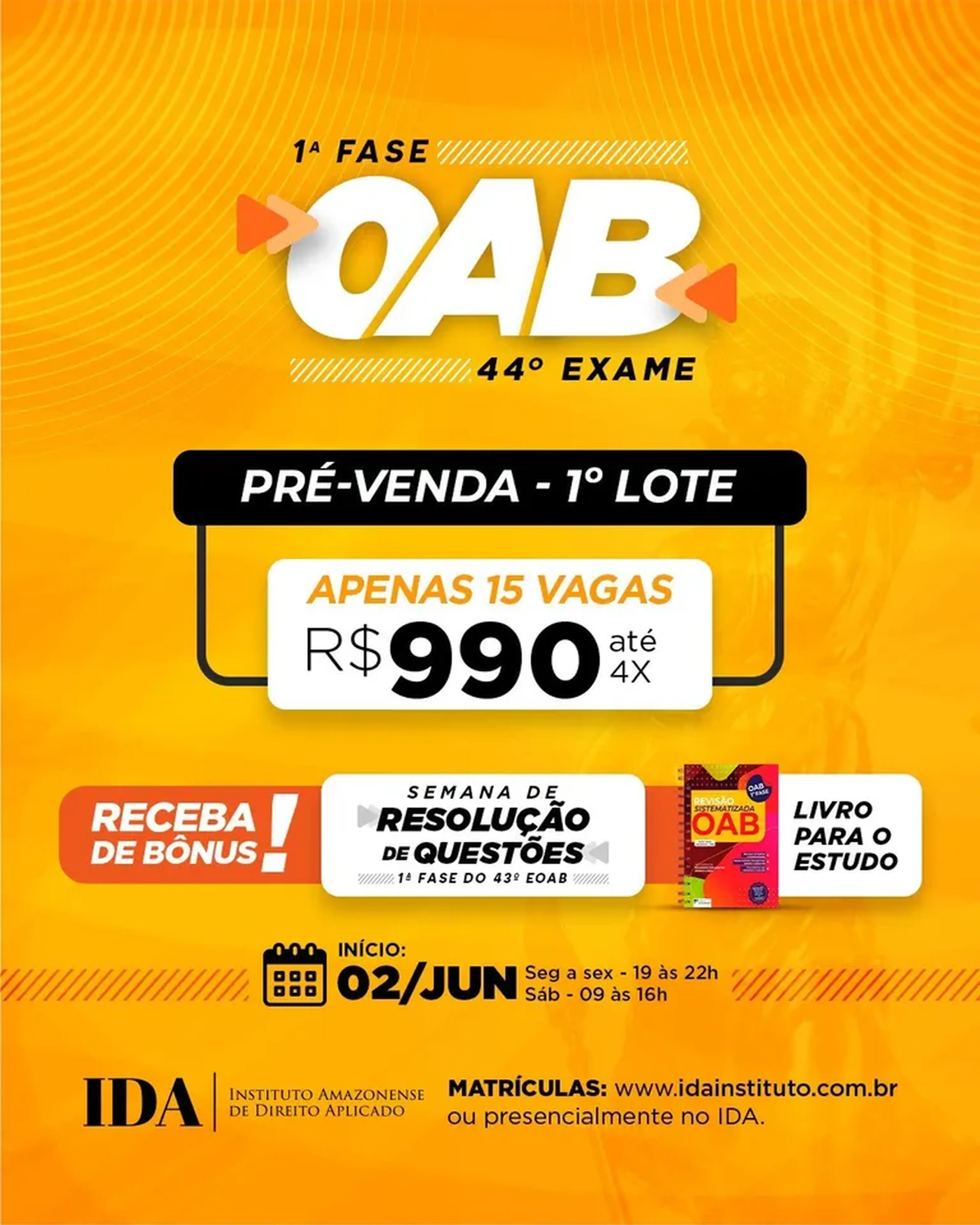 Preparatório - 1ª Fase do 44º EOAB + Semana de Resolução + Livro imagem