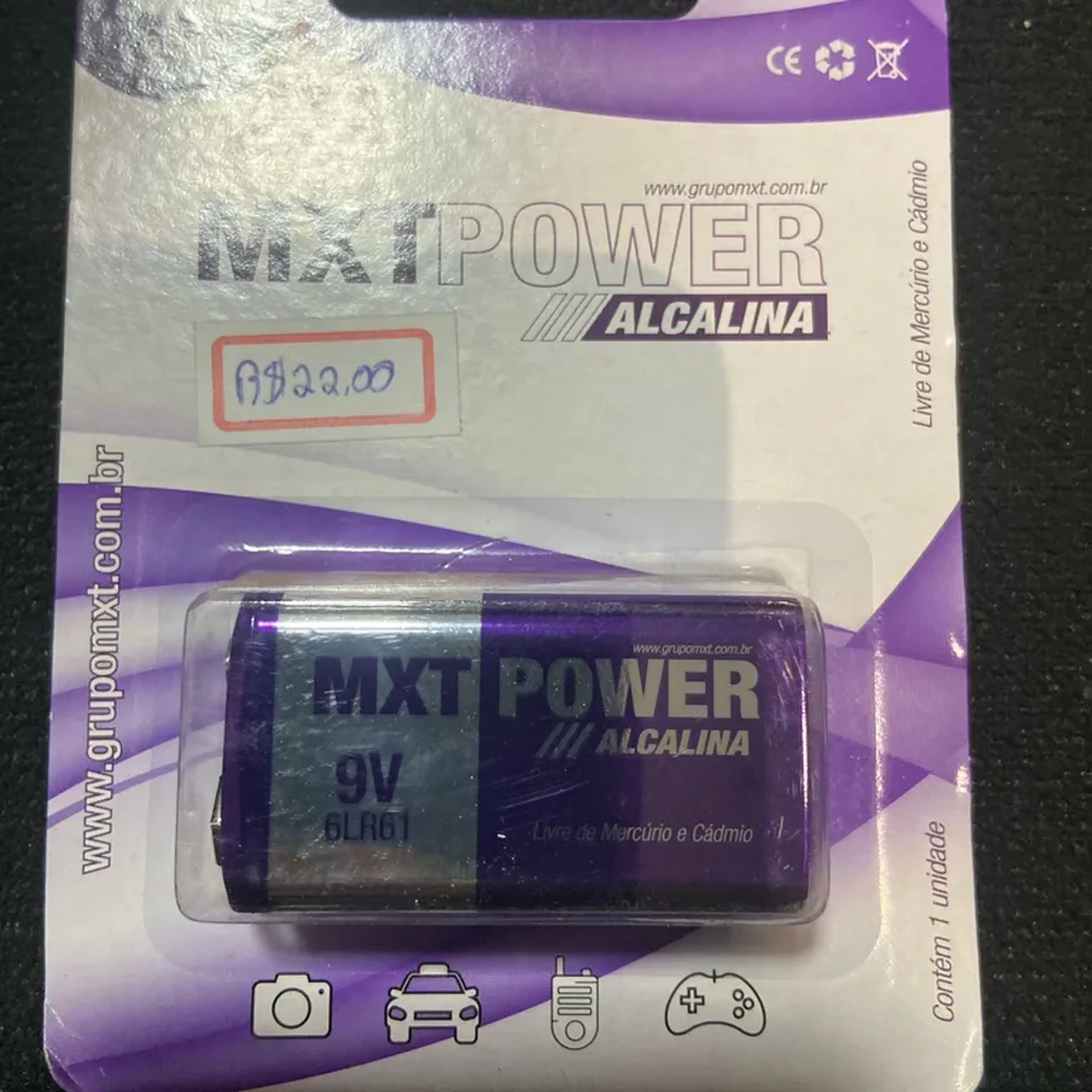 Bateria 9V Alcalina MXT imagem