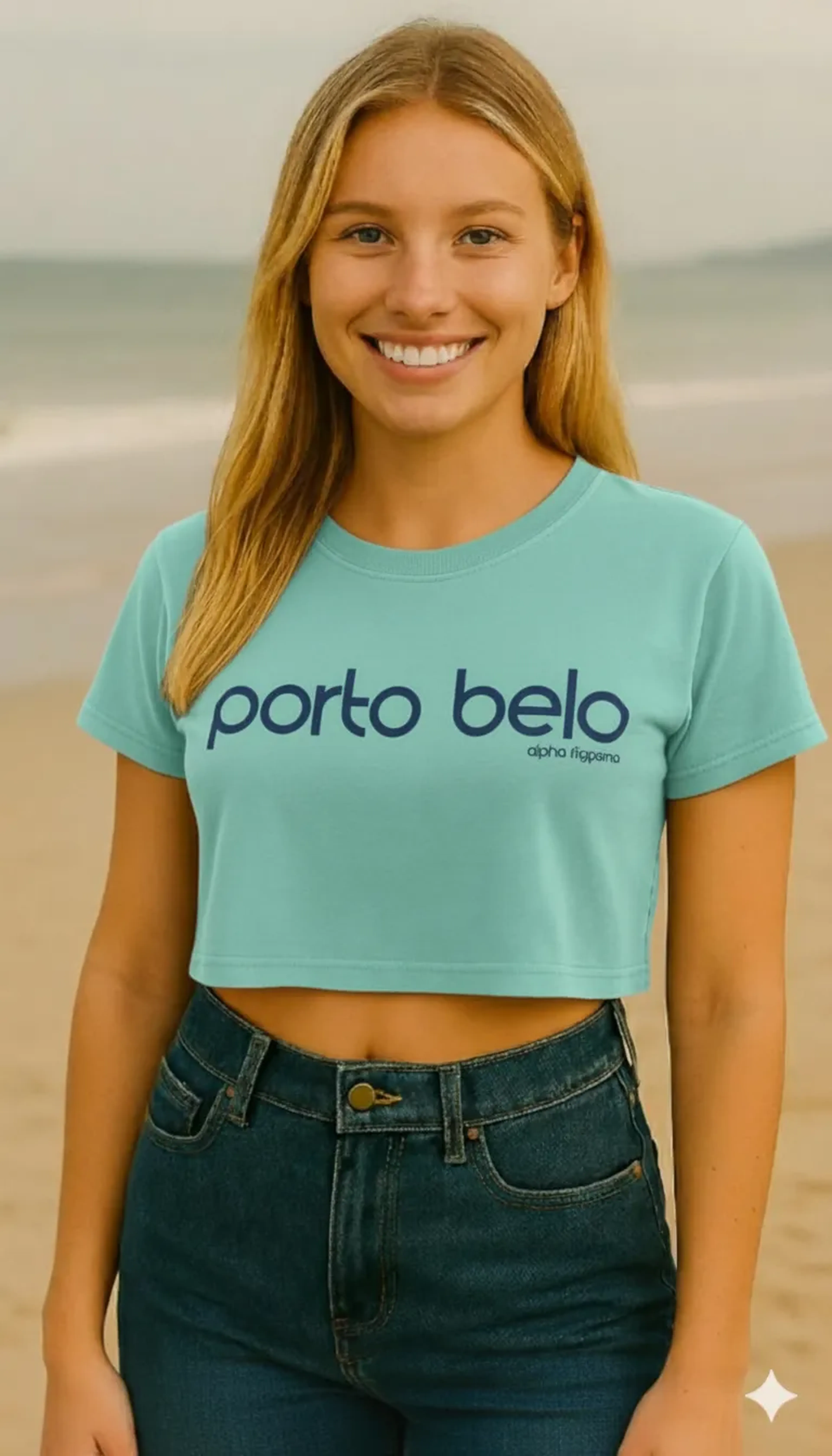 Cropped Verde Água Porto Belo Azul imagem