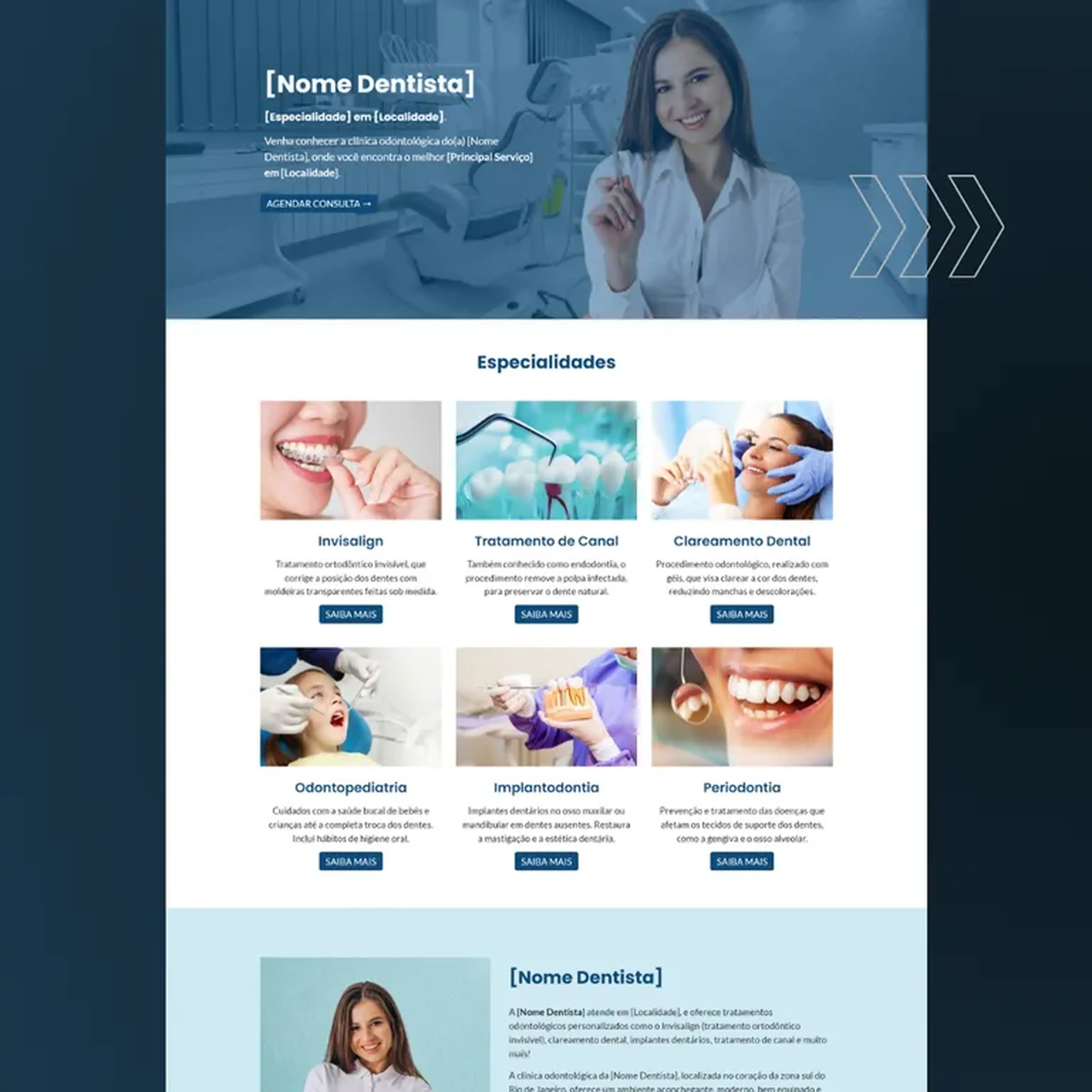 Template DENTISTA Google Sites imagem
